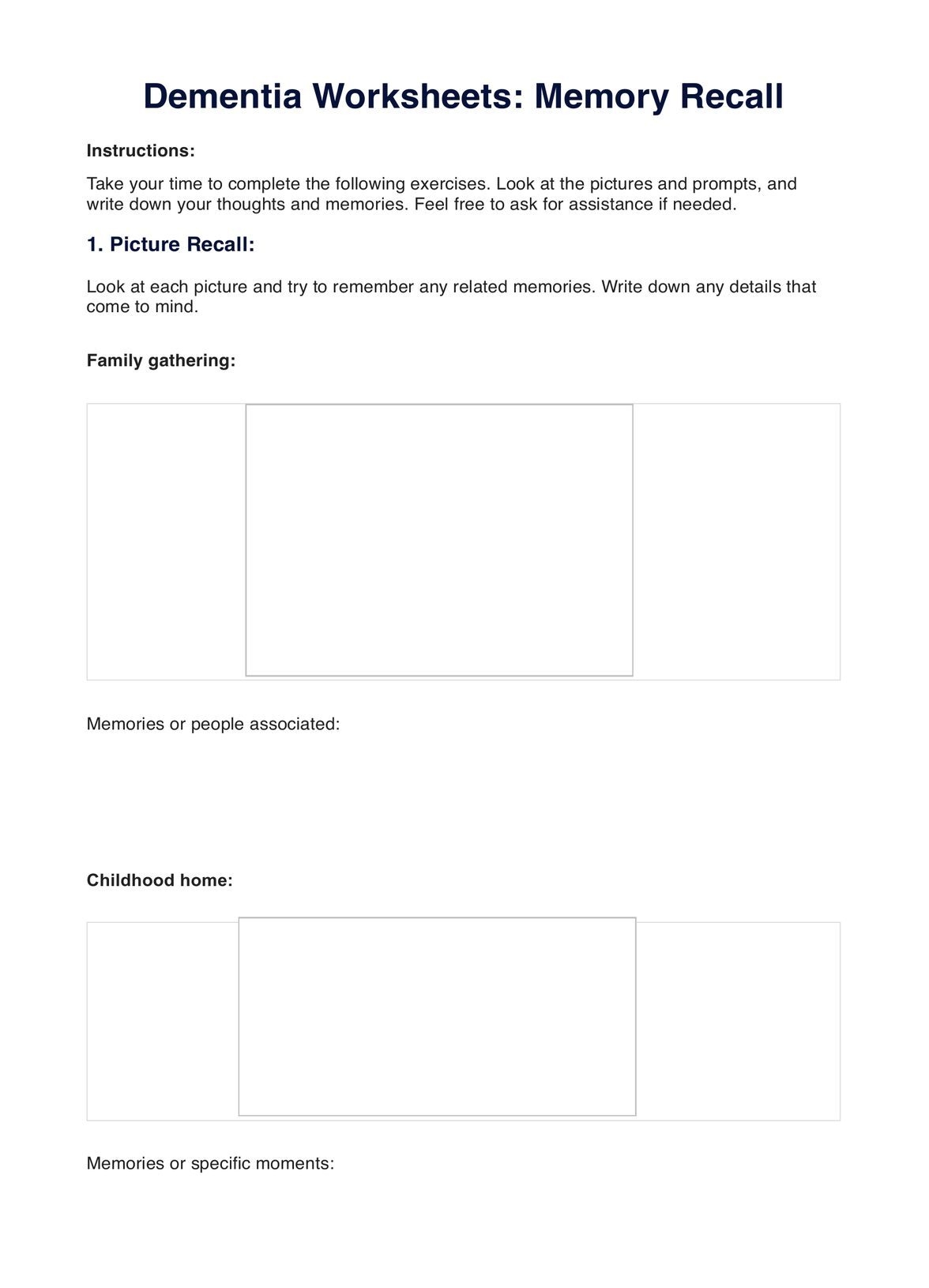 Dementia Worksheets PDF U0026 Example Free PDF Download