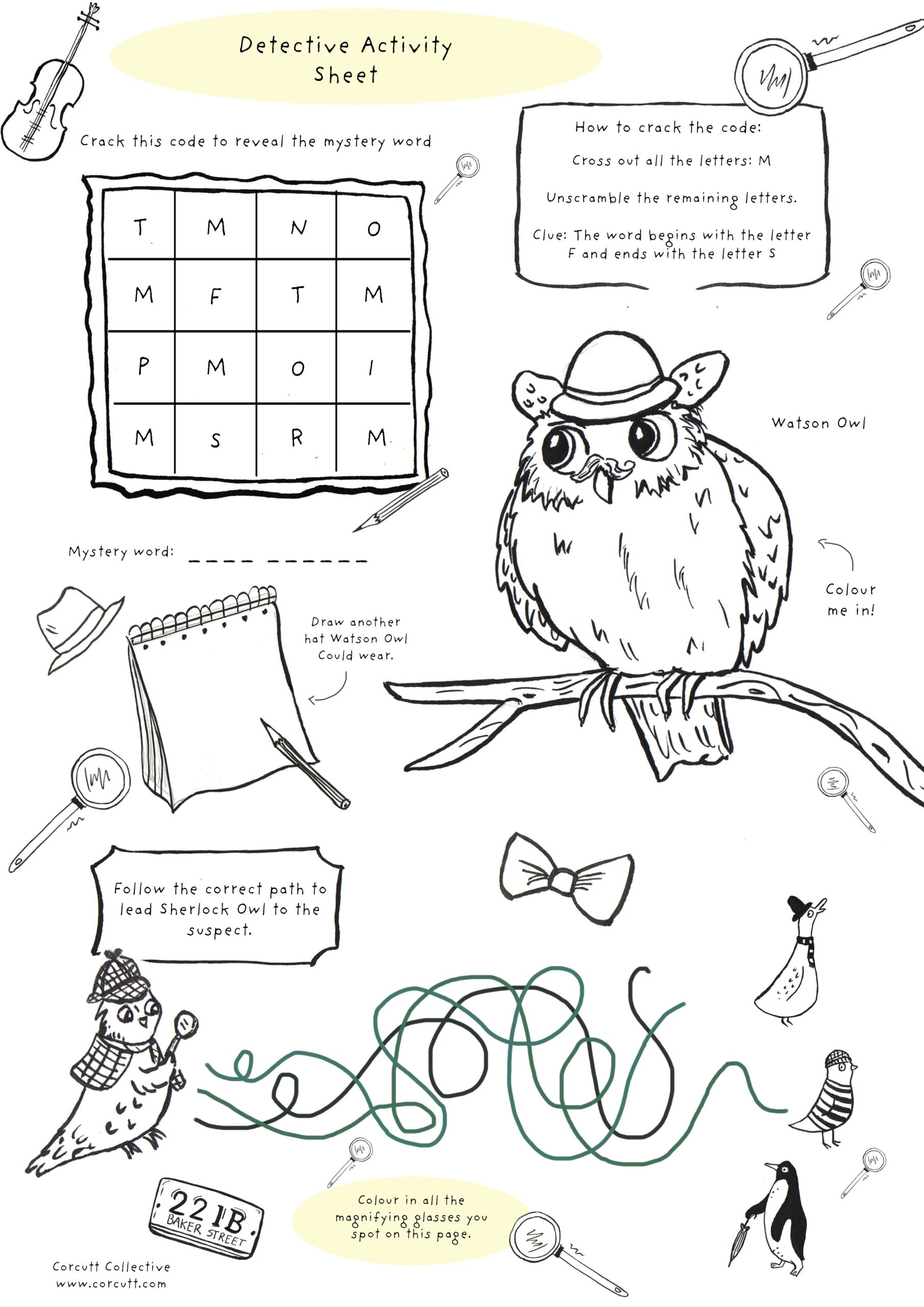 Detective Printable Activity Sheets Corcutt Collective