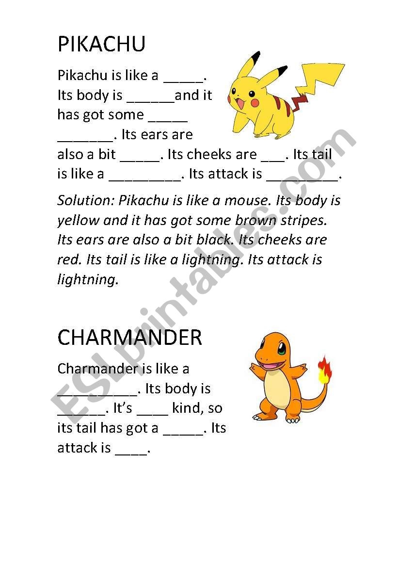 Free Printable Pokemon Handwriting Worksheets