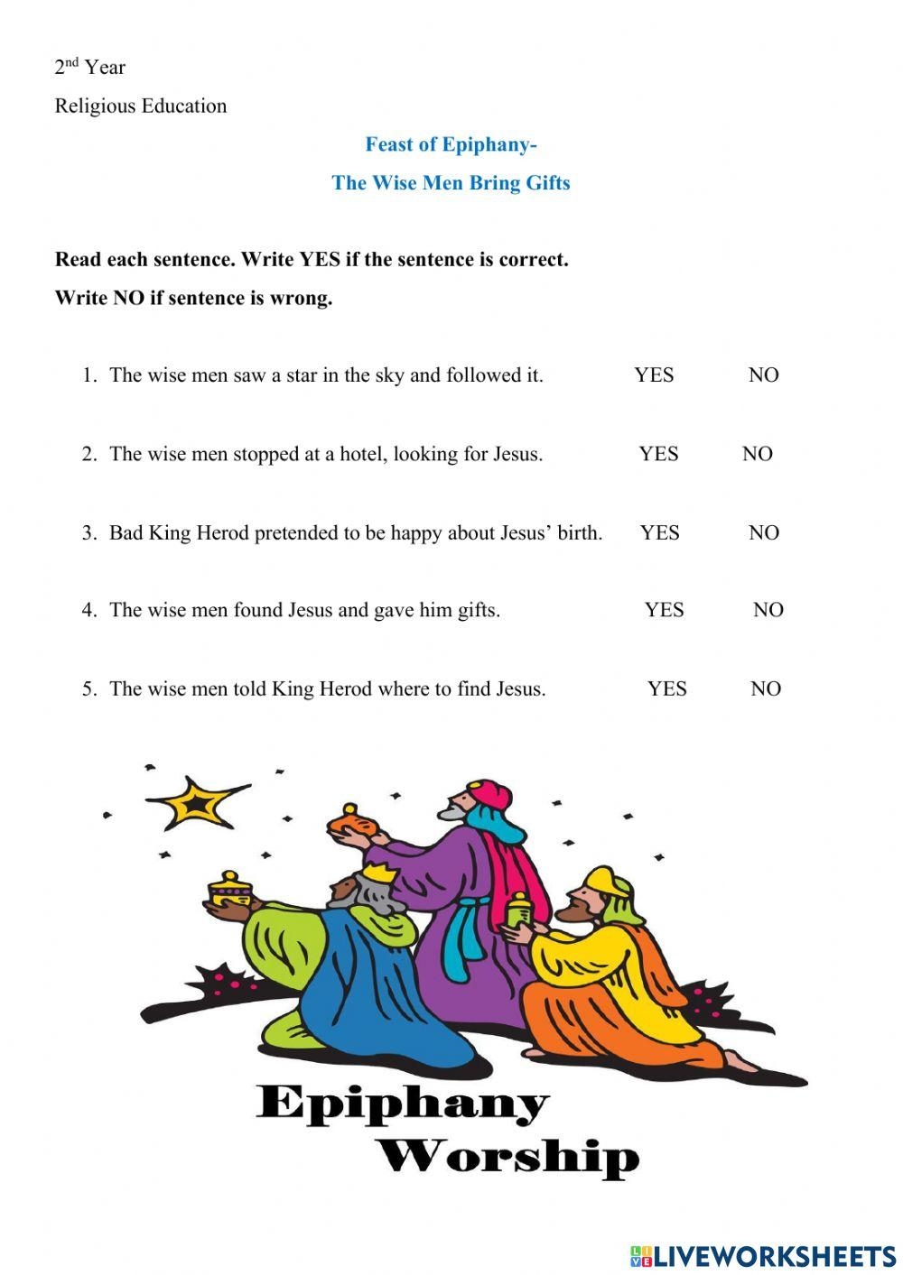 Epiphany Worksheet Live Worksheets Worksheets Library