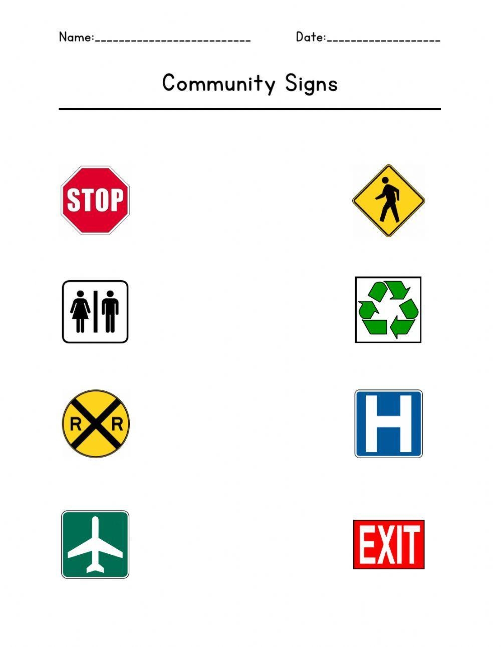 Explore Engaging Community Signs Worksheets For Effective Learning Explore Engaging Community Signs Worksheets For Effective Learning