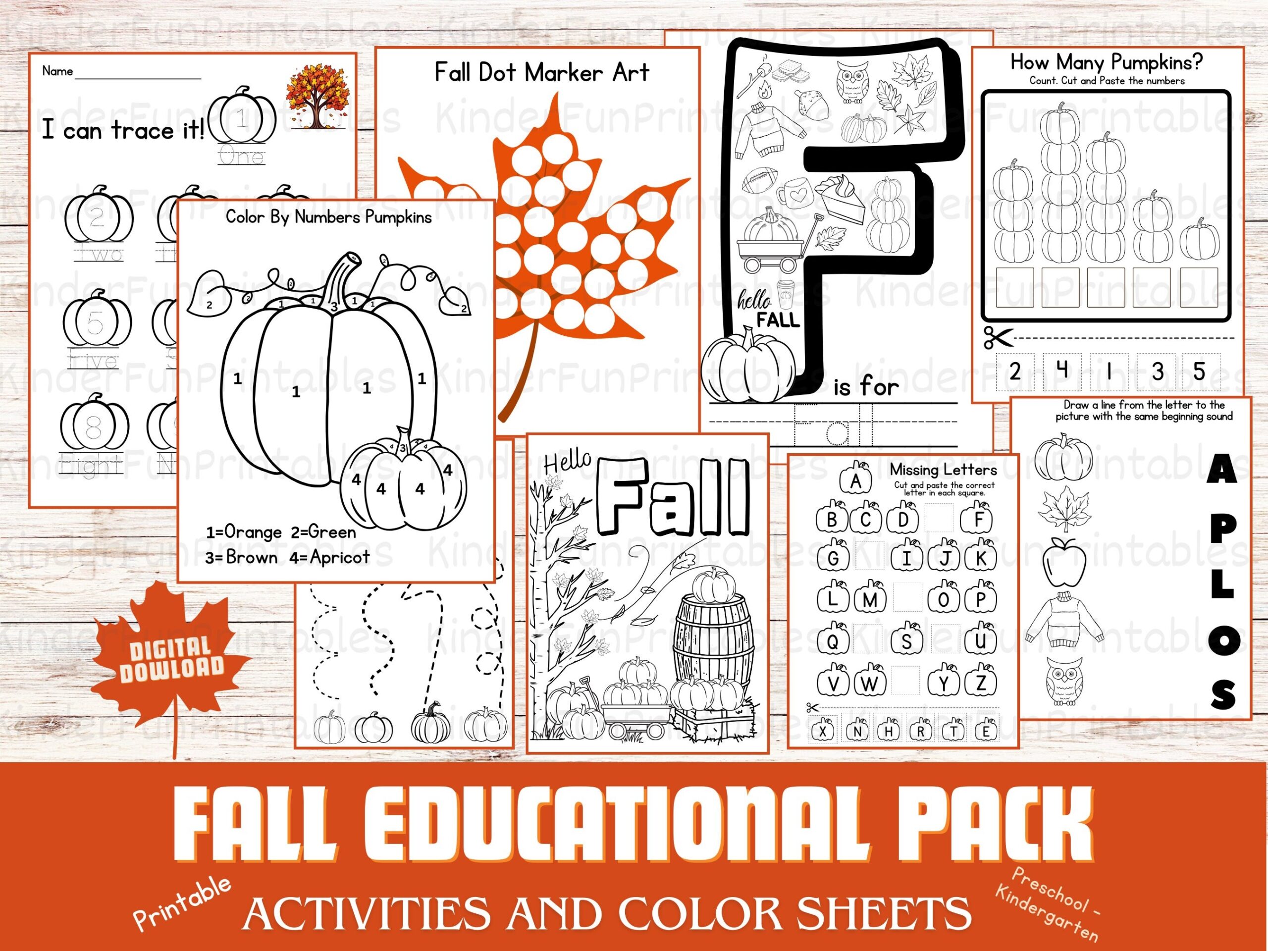 Fall Educational Pack fall Bundle Fall Worksheets For Kids 