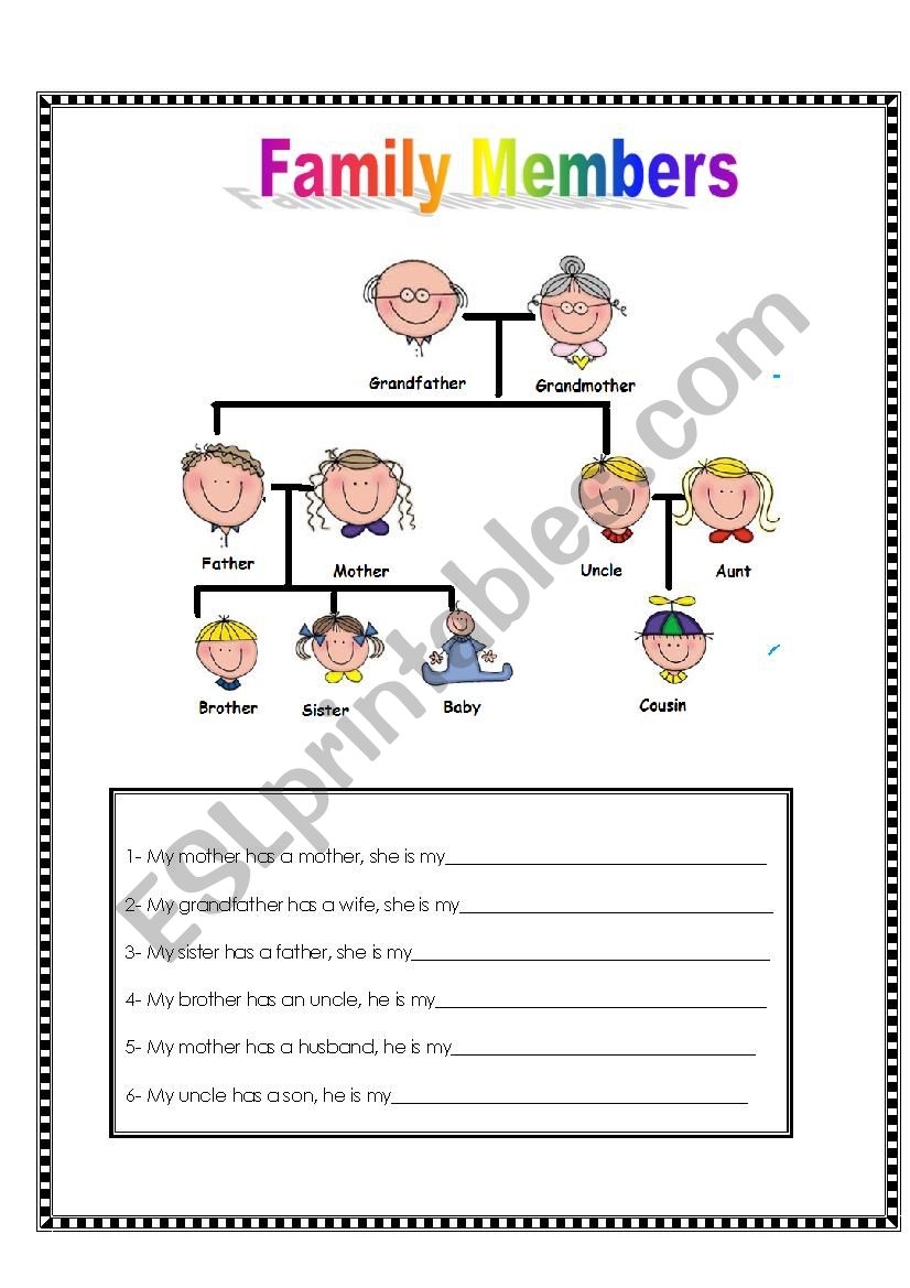Family Relationships ESL Worksheet By Dannunsa