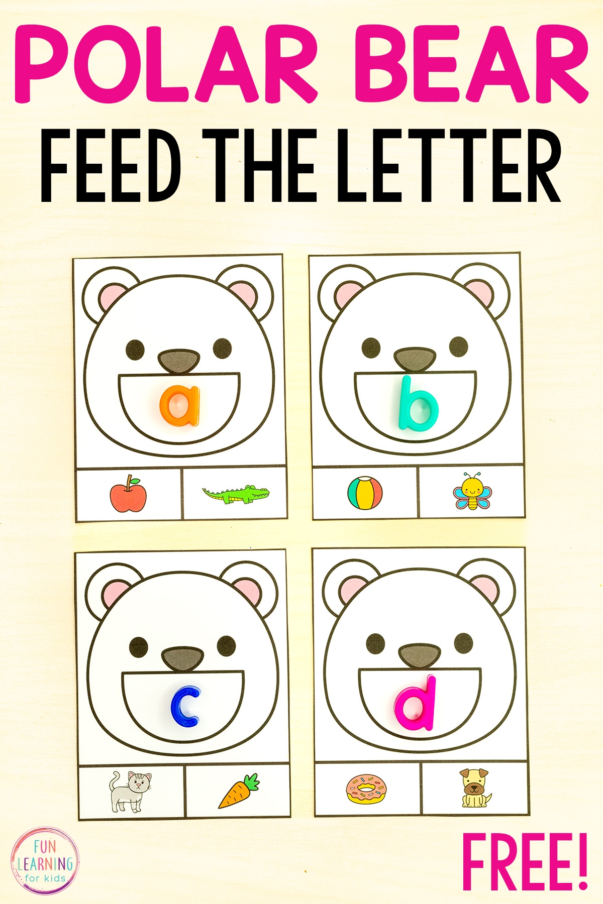 Feed The Polar Bear Beginning Sounds Task Cards