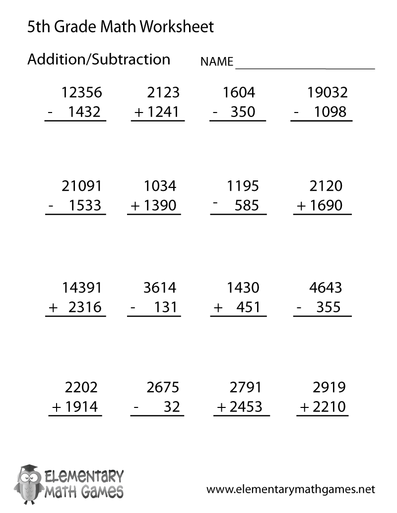 Free Math Printable Worksheets