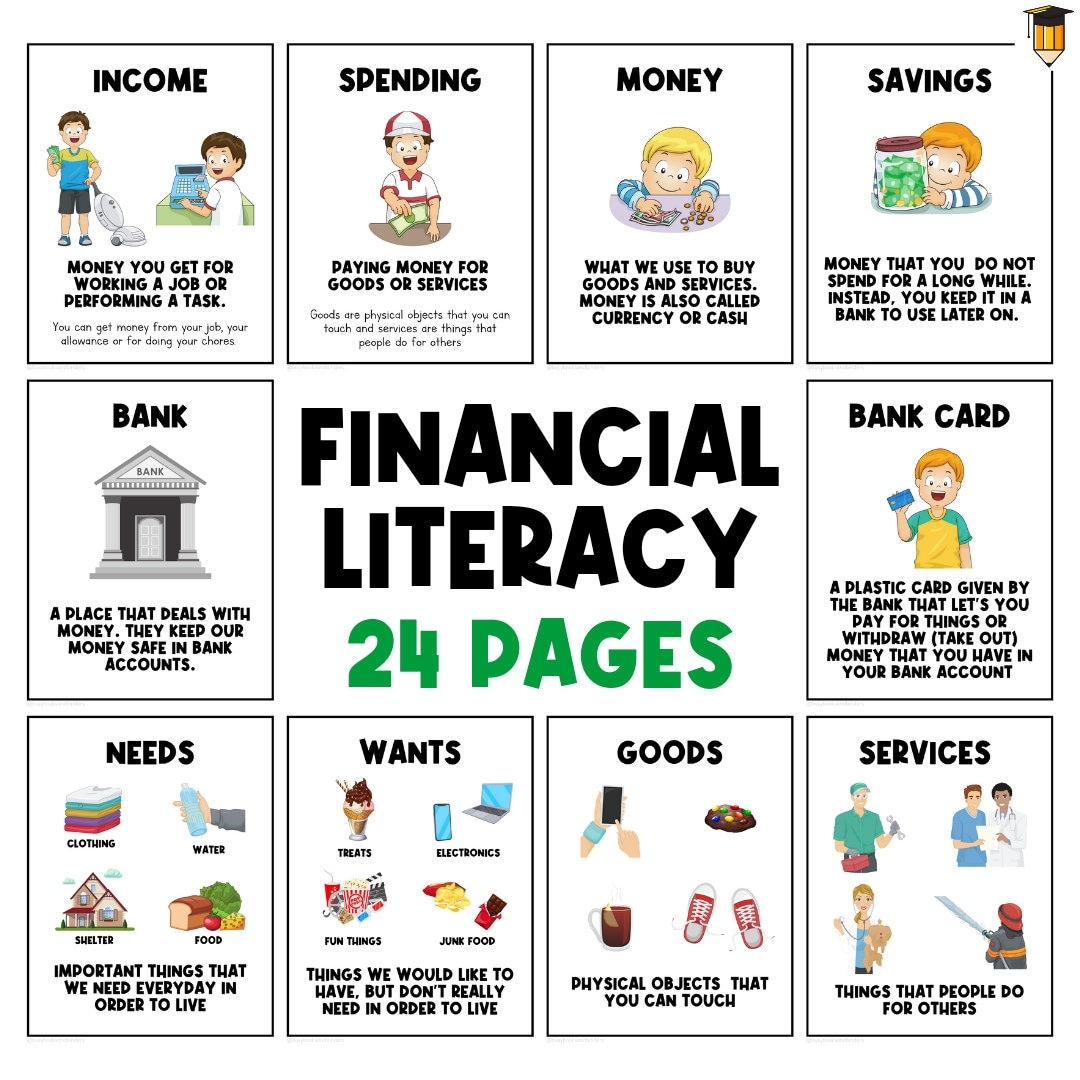 Financial Literacy For Kids Money Infographic Learn About Money Money Curriculum Teenager Special Needs Simple Money Etsy Australia