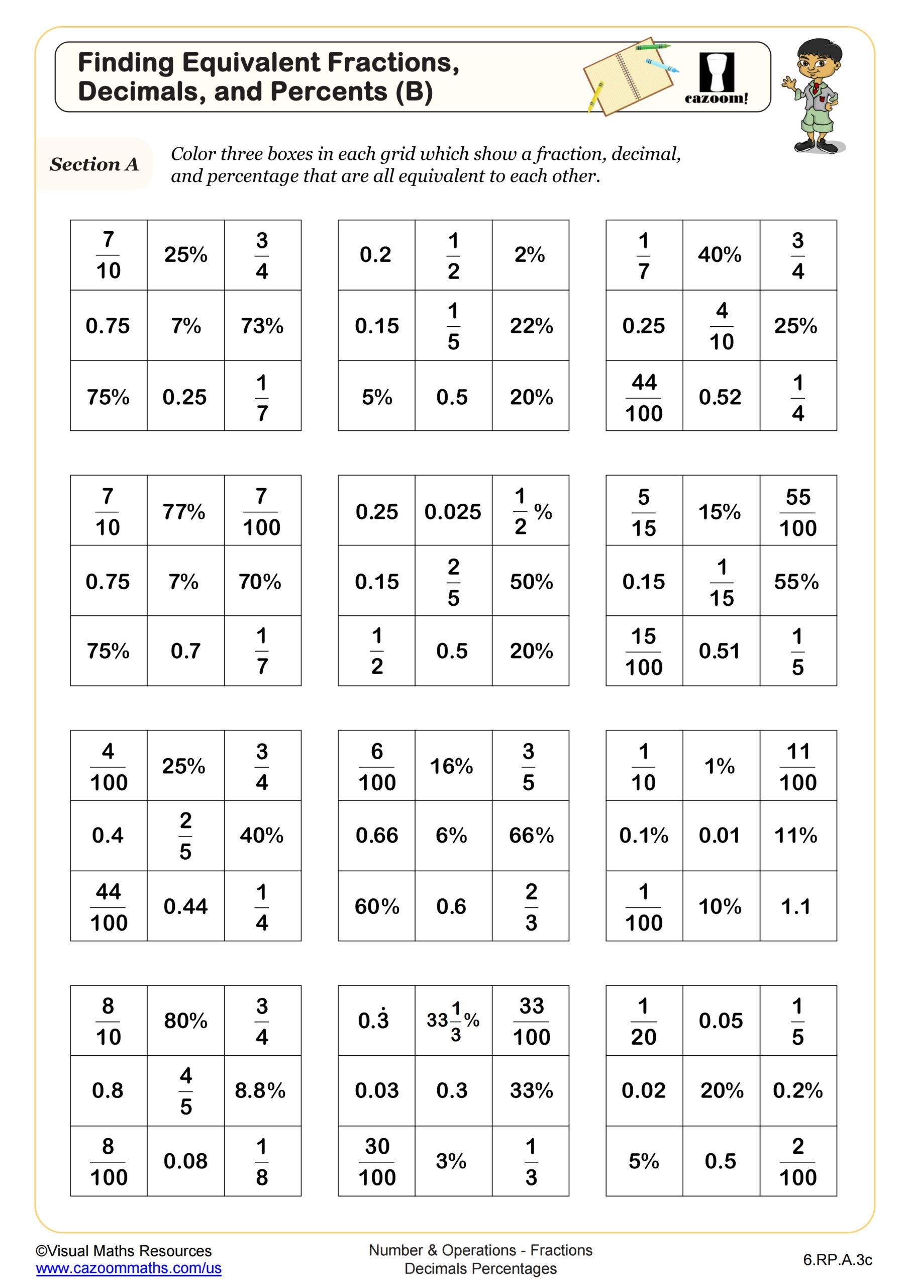 Equivalent Fractions Printable Worksheets Free