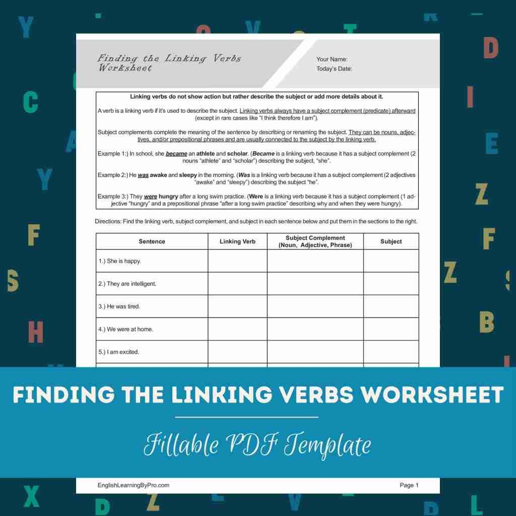Free Printable Linking Verbs Worksheets