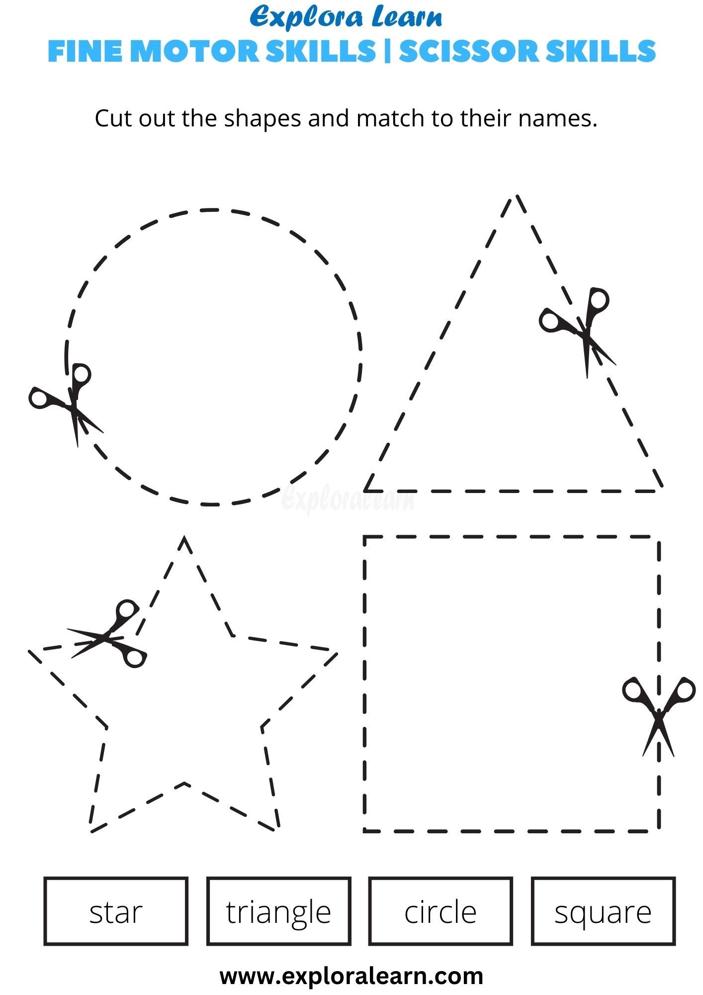 Fine Motor Skills Scissor Skills Worksheets For Kids