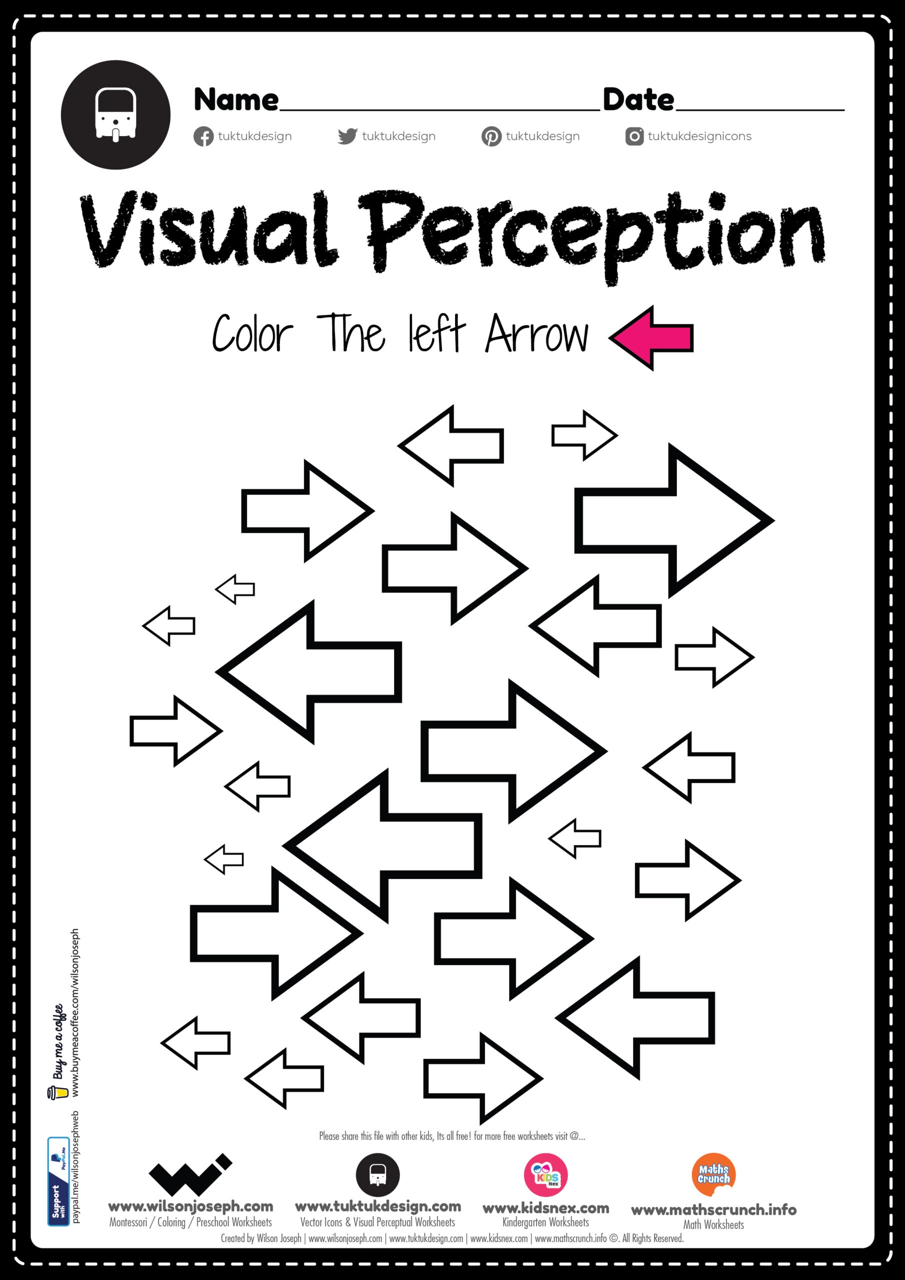 Form Constancy Worksheet Visual Perceptual Skills Free PDF