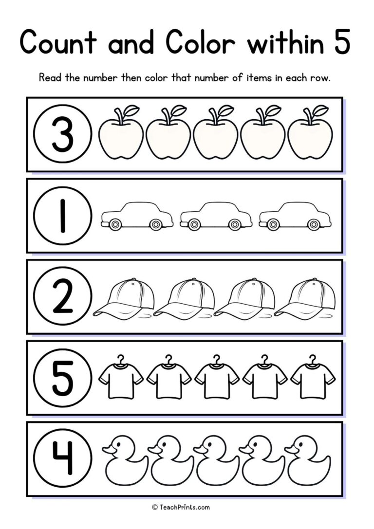 Free 1 10 Counting Worksheet Teach Prints