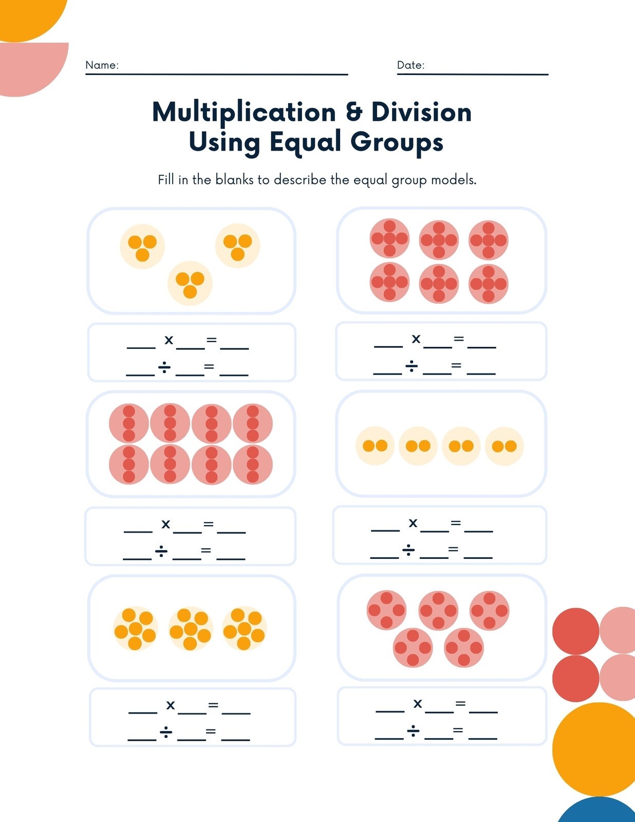 Free 3rd Grade Math Worksheet Templates To Customize Canva Worksheets Library