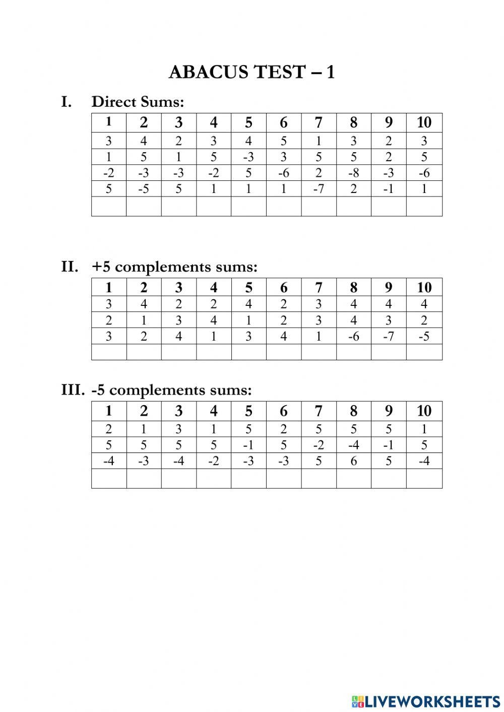 Free Abacus Worksheet Download Free Abacus Worksheet Png Images