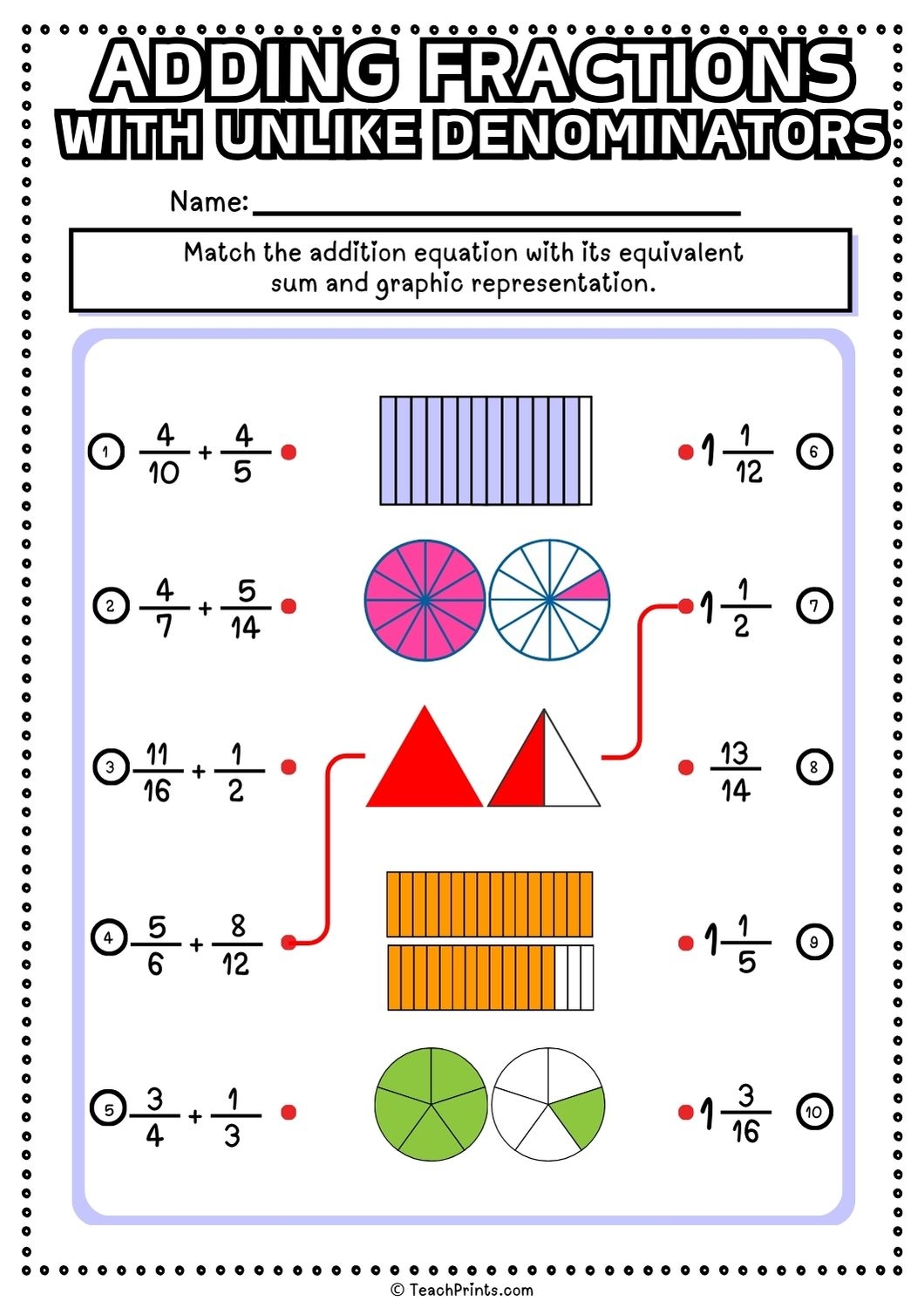 Free Printable Adding Fractions Worksheets