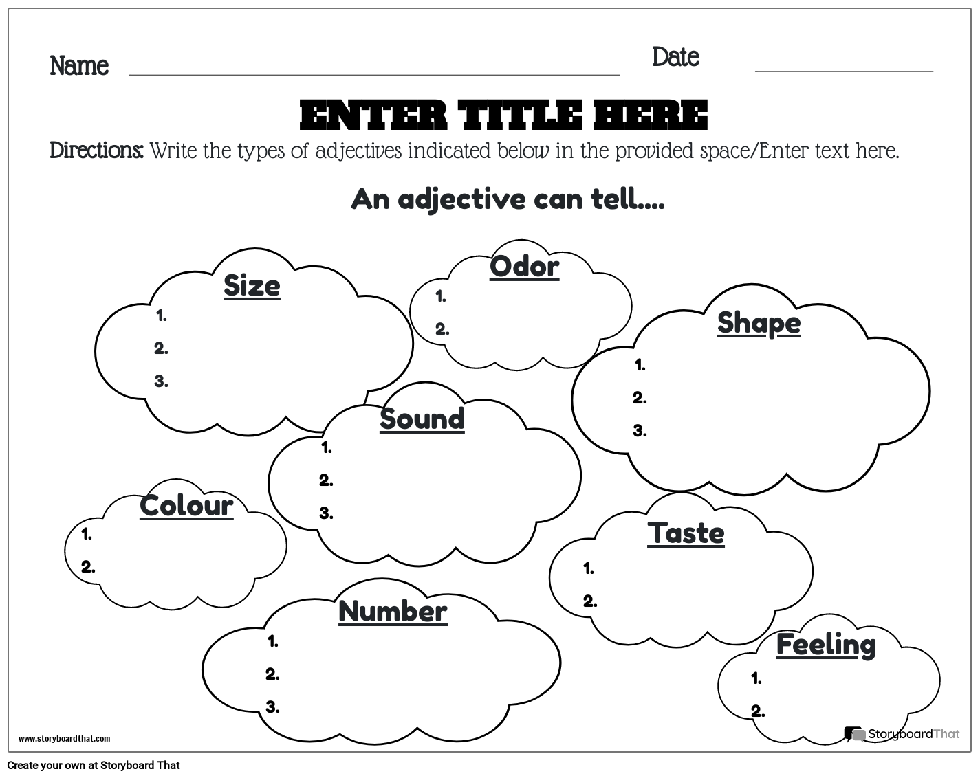 Free Printable Adjective Worksheets