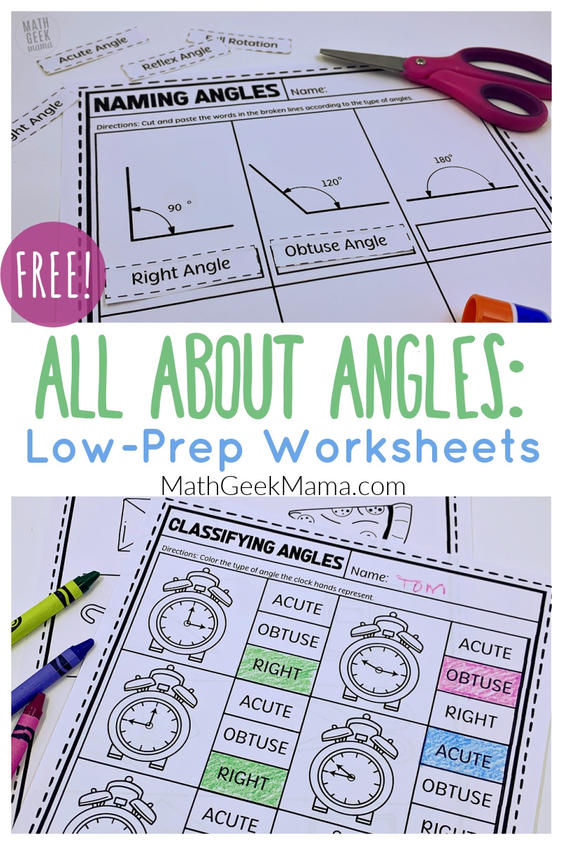 FREE All About Angles Worksheets Classify U0026 Measure Angles 