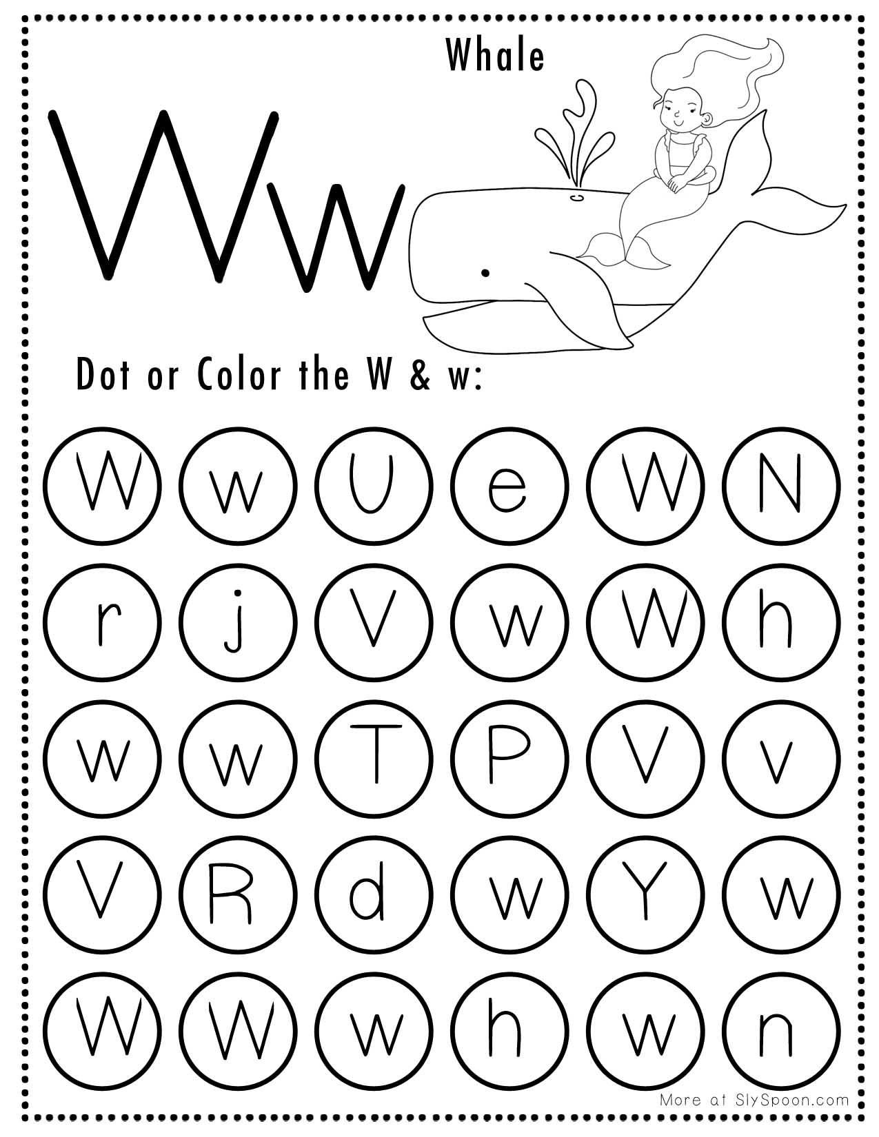 Free Alphabet Do A Dot Printables Worksheets Letter W Mermaid Themed Sly Spoon Free Alphabet Do A Dot Printables Worksheets Letter W Mermaid Themed Sly Spoon