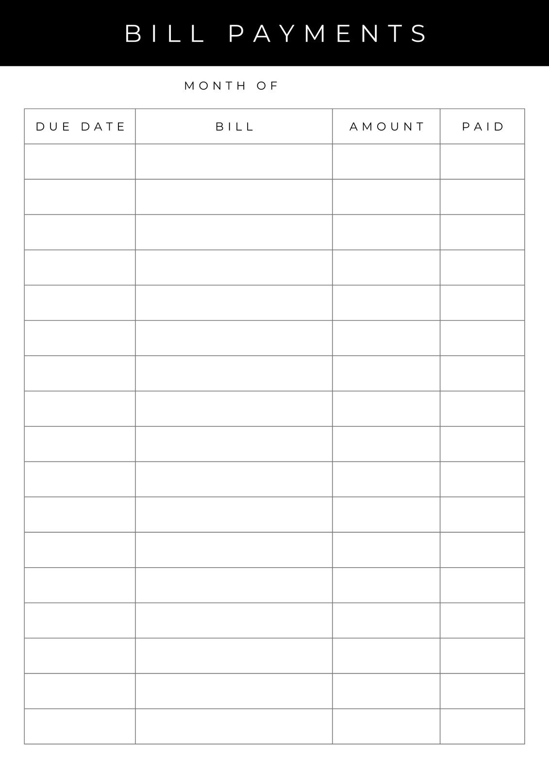 Free Online Printable Budget Worksheet