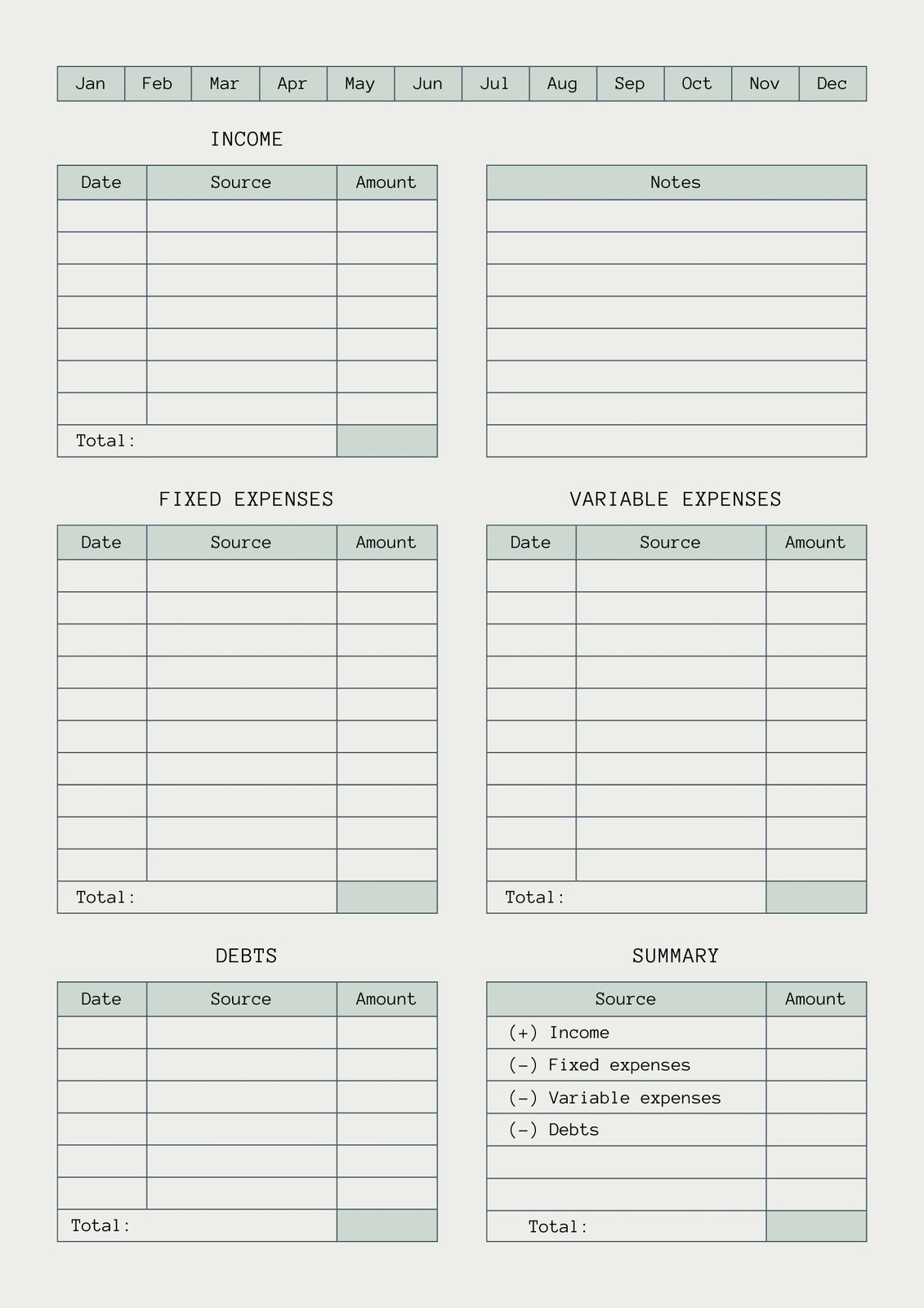 Free Printable Financial Planning Worksheets