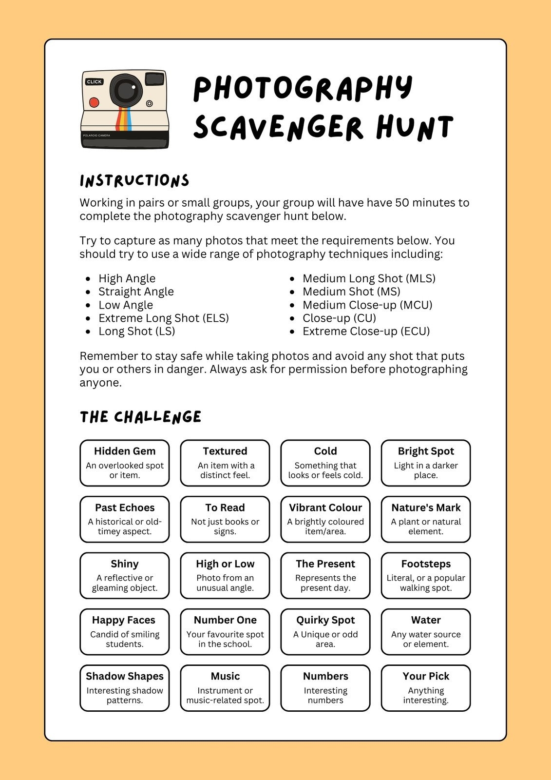 Free And Customizable Scavenger Hunt Templates
