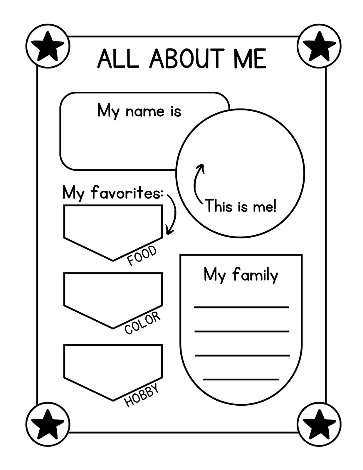 Free Printable Worksheet All About Me