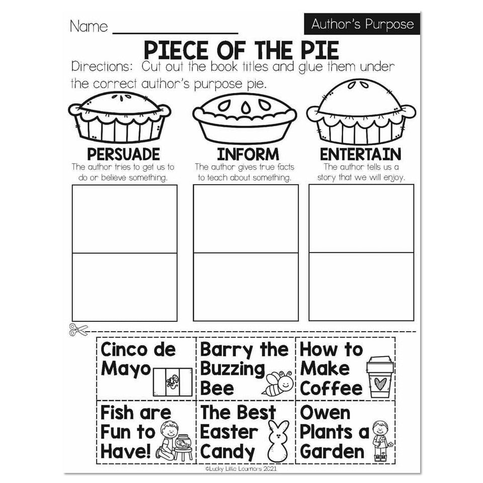 Free Printable Author's Purpose Worksheets