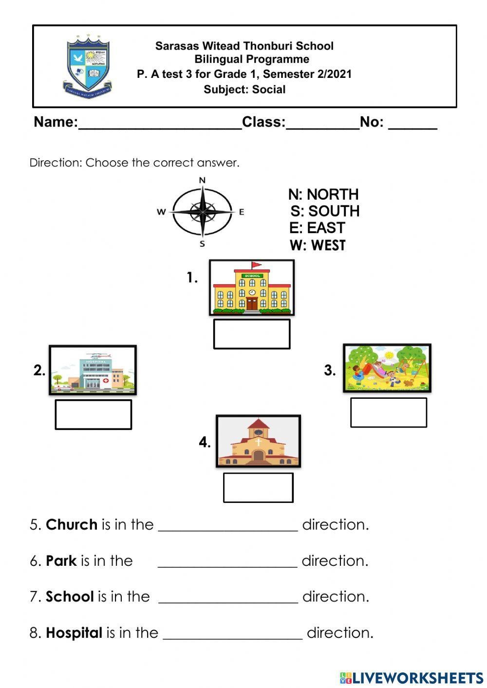 Free Cardinal Directions 1st Grade Worksheet Download Free Cardinal Directions 1st Grade Worksheet Png Images Free Worksheets On Clipart Library