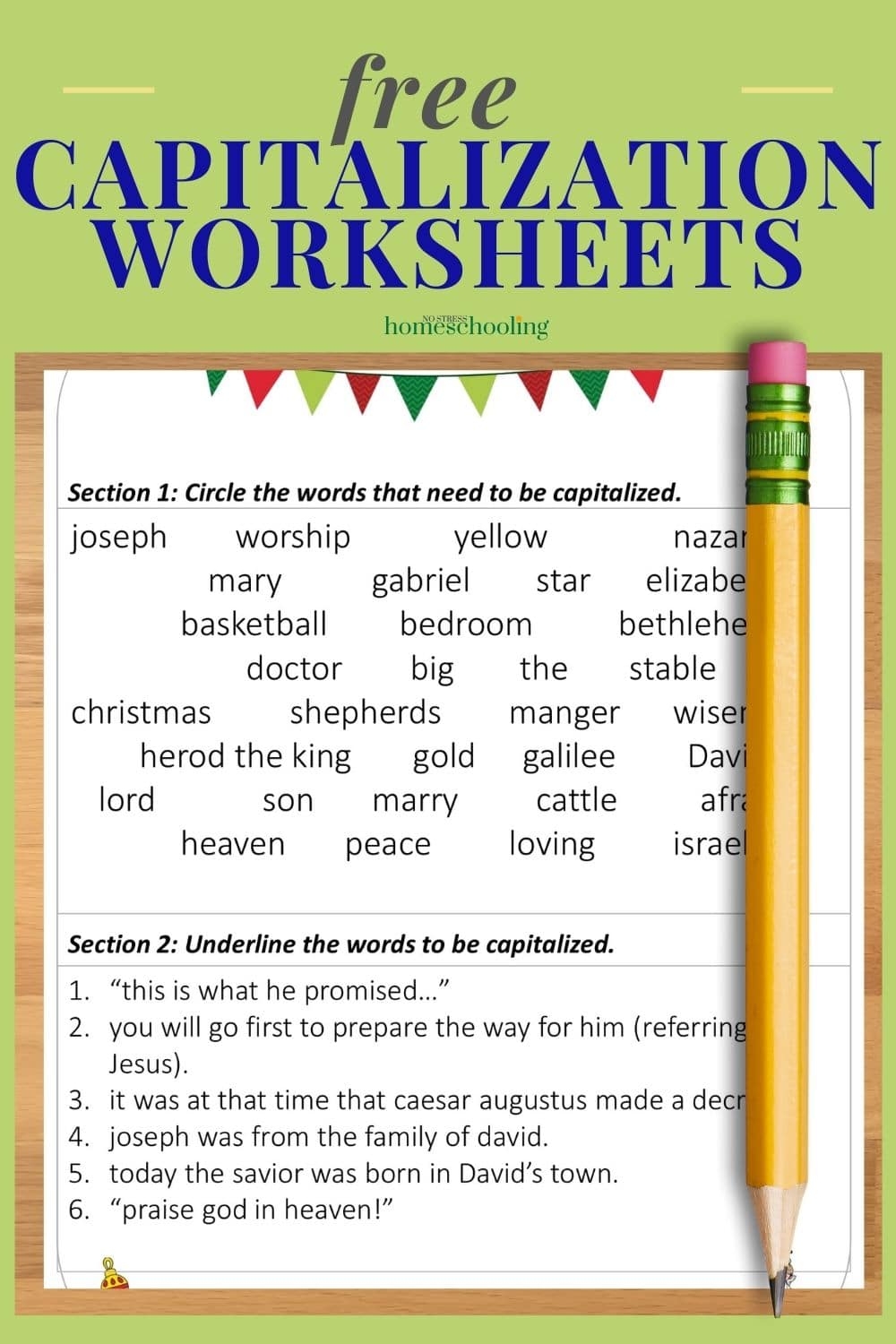 Free Christmas Capitalization Worksheets Free Christmas Capitalization Worksheets