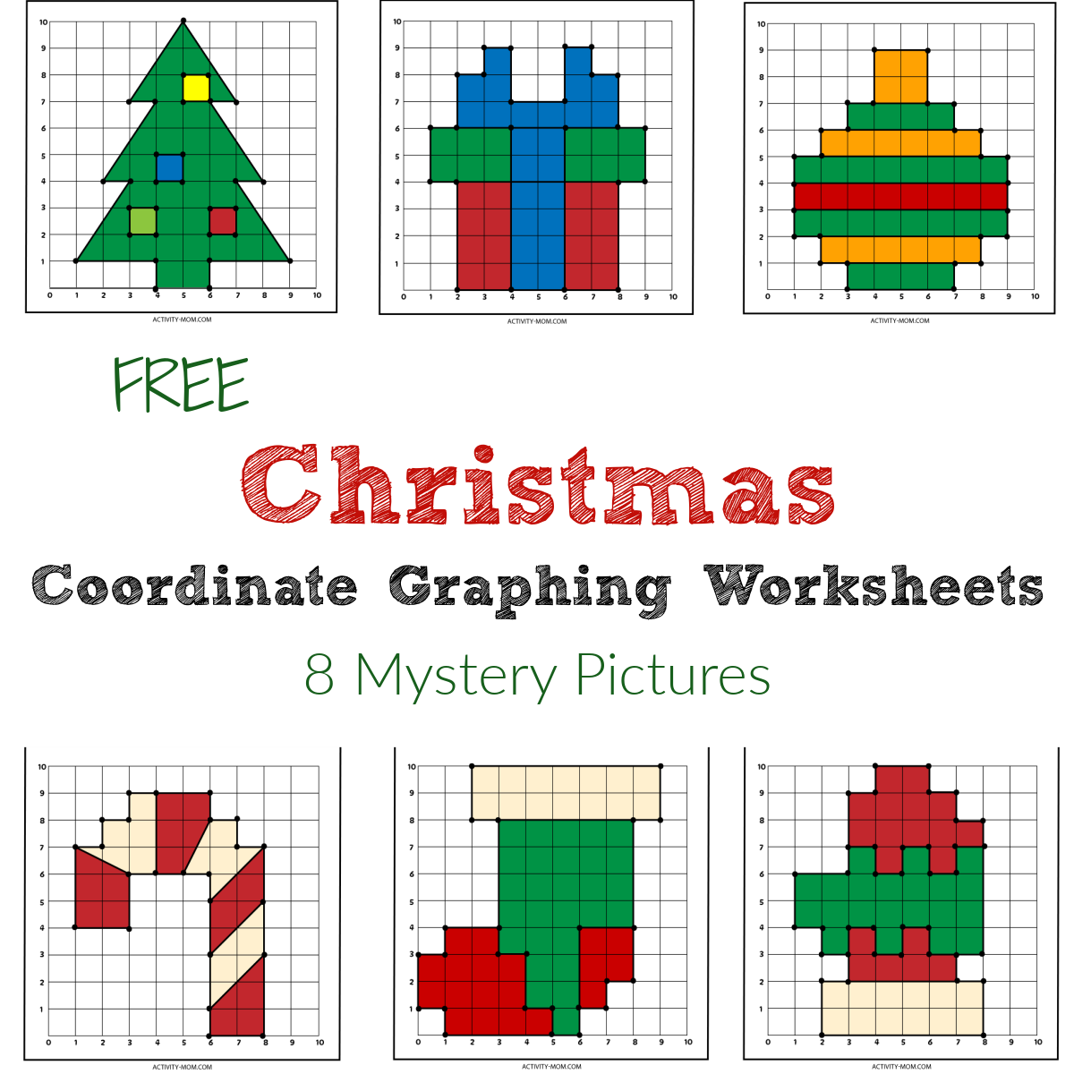 Free Christmas Coordinate Graphing Worksheets The Activity Mom Free Christmas Coordinate Graphing Worksheets The Activity Mom
