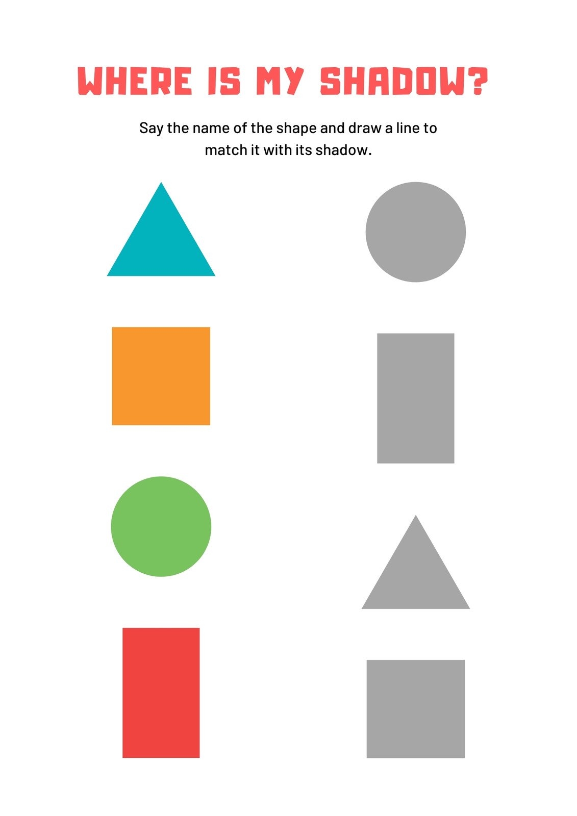 Free Printable Matching Worksheets For Preschoolers