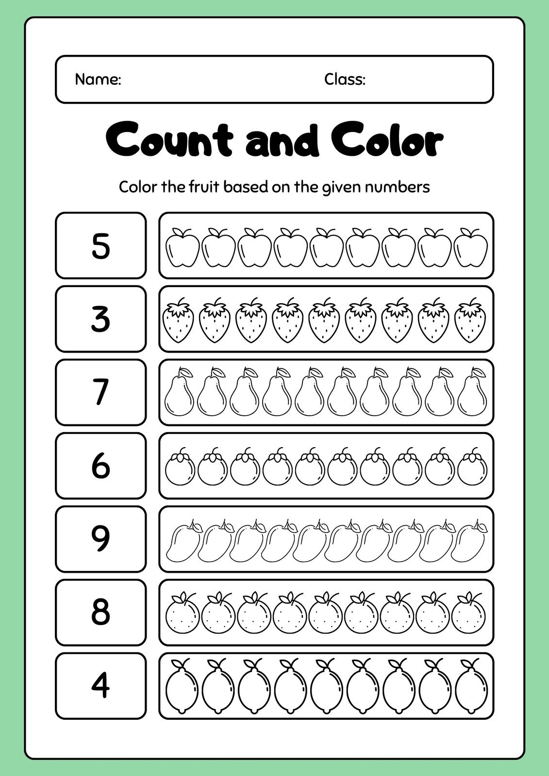 Free Printable Printable Kindergarten Worksheets