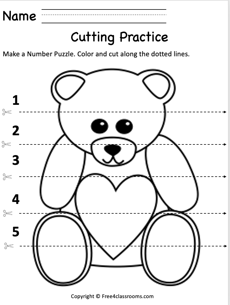 Free Cutting Practice Worksheet Fine Motor Skills Printable Free Worksheets Free4Classrooms