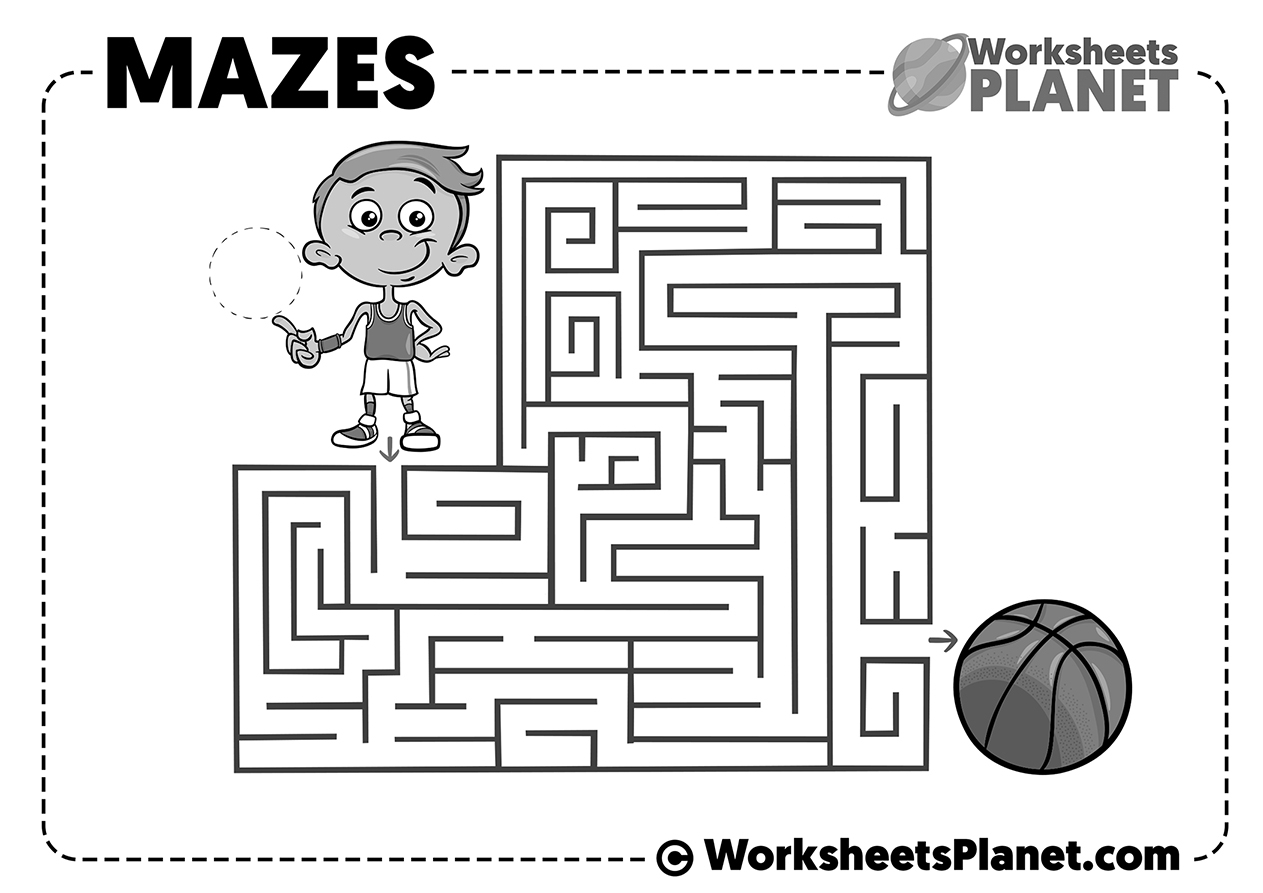 Free Printable Maze Worksheets For Kindergarten
