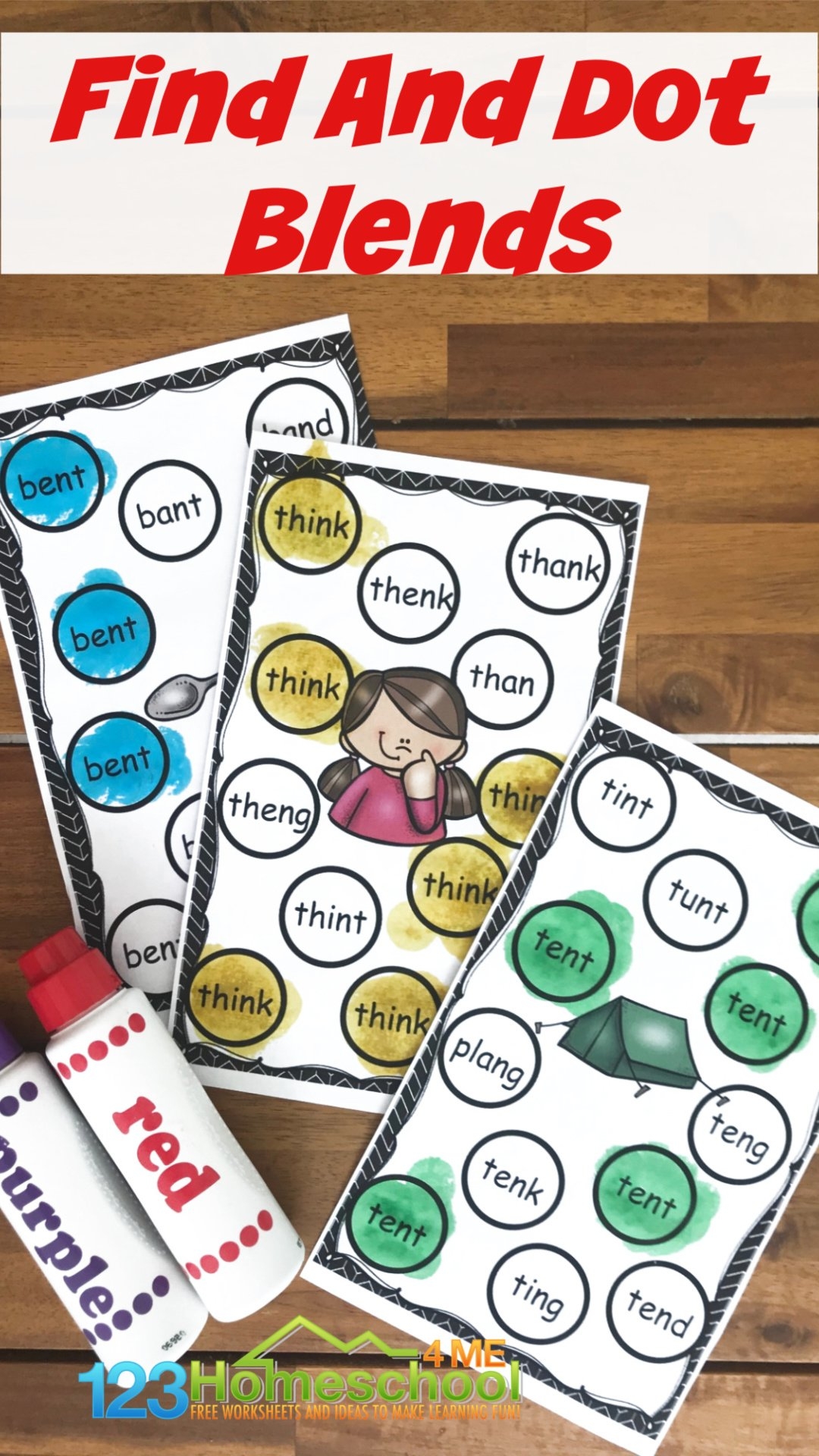 FREE Find And Dot Ending Blend Activities
