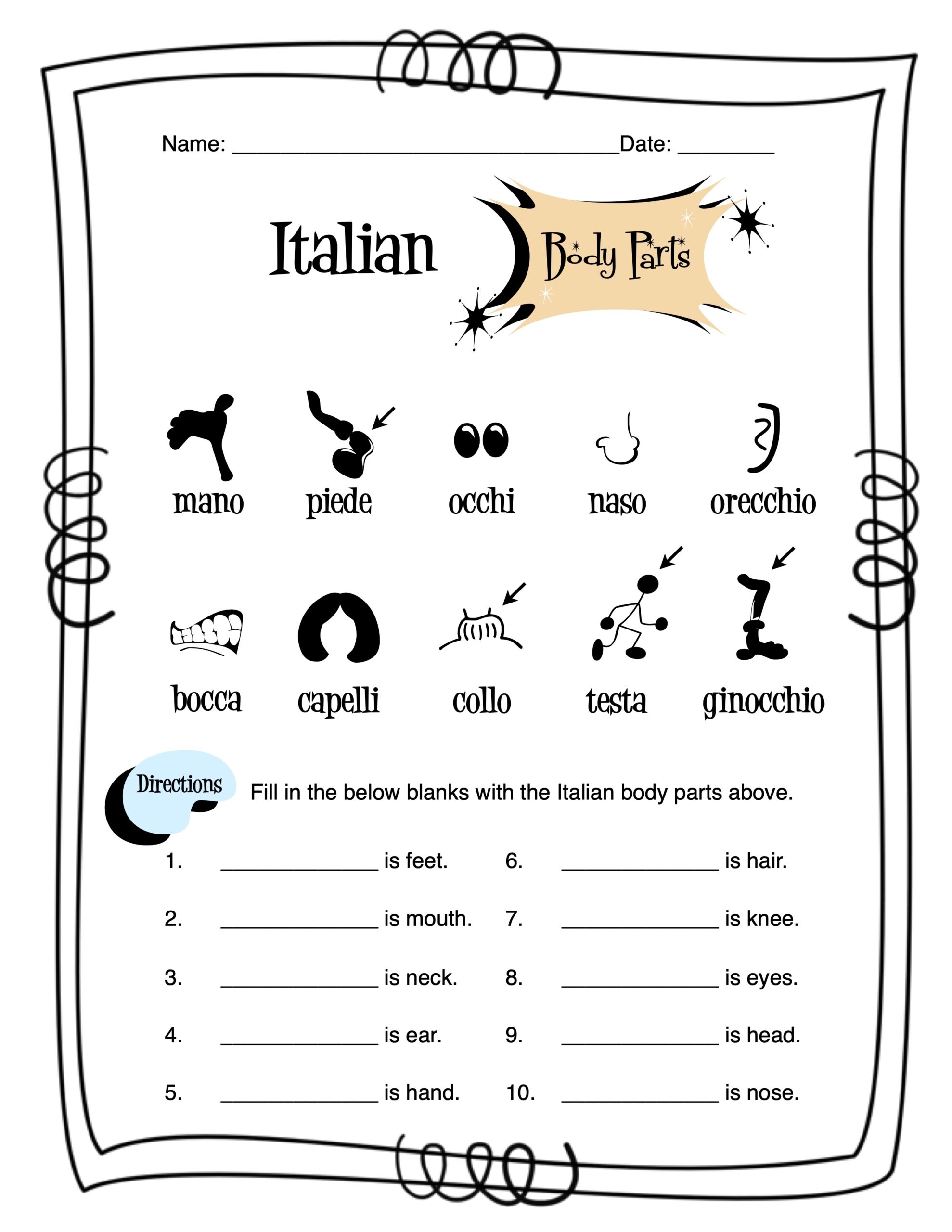 Free Italian Worksheet Download Free Italian Worksheet Png Images Free Worksheets On Clipart Library