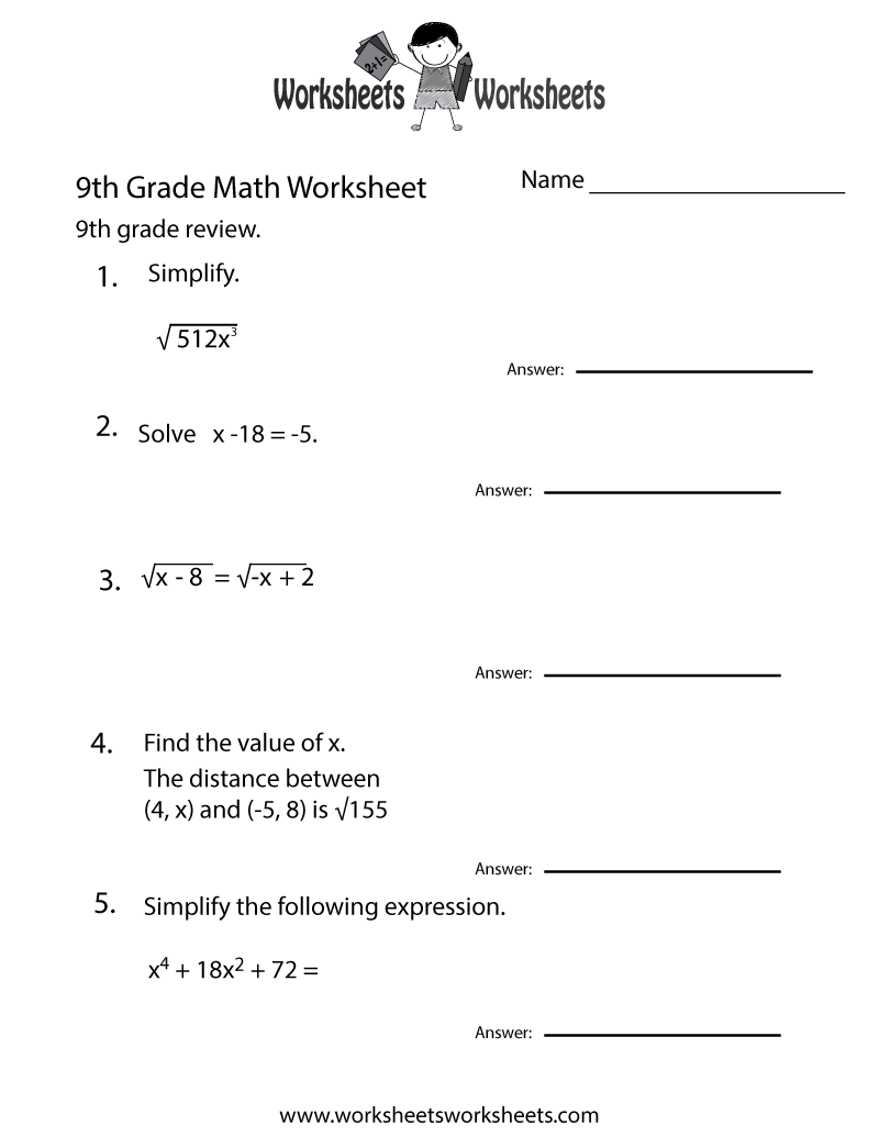 Free Math Worksheets For 8th Graders Practice Sheets U0026 Exercises