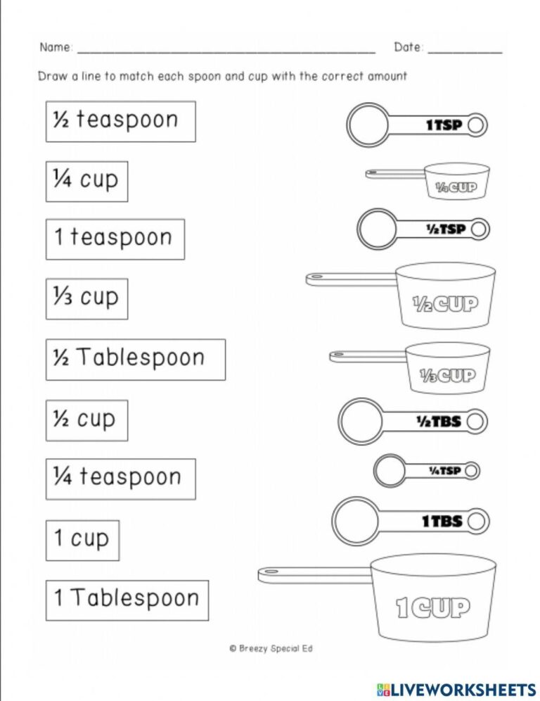 Free Measuring Cups And Spoons Worksheet Download Free Measuring Cups And Spoons Worksheet Png Images Free Worksheets On Clipart Library