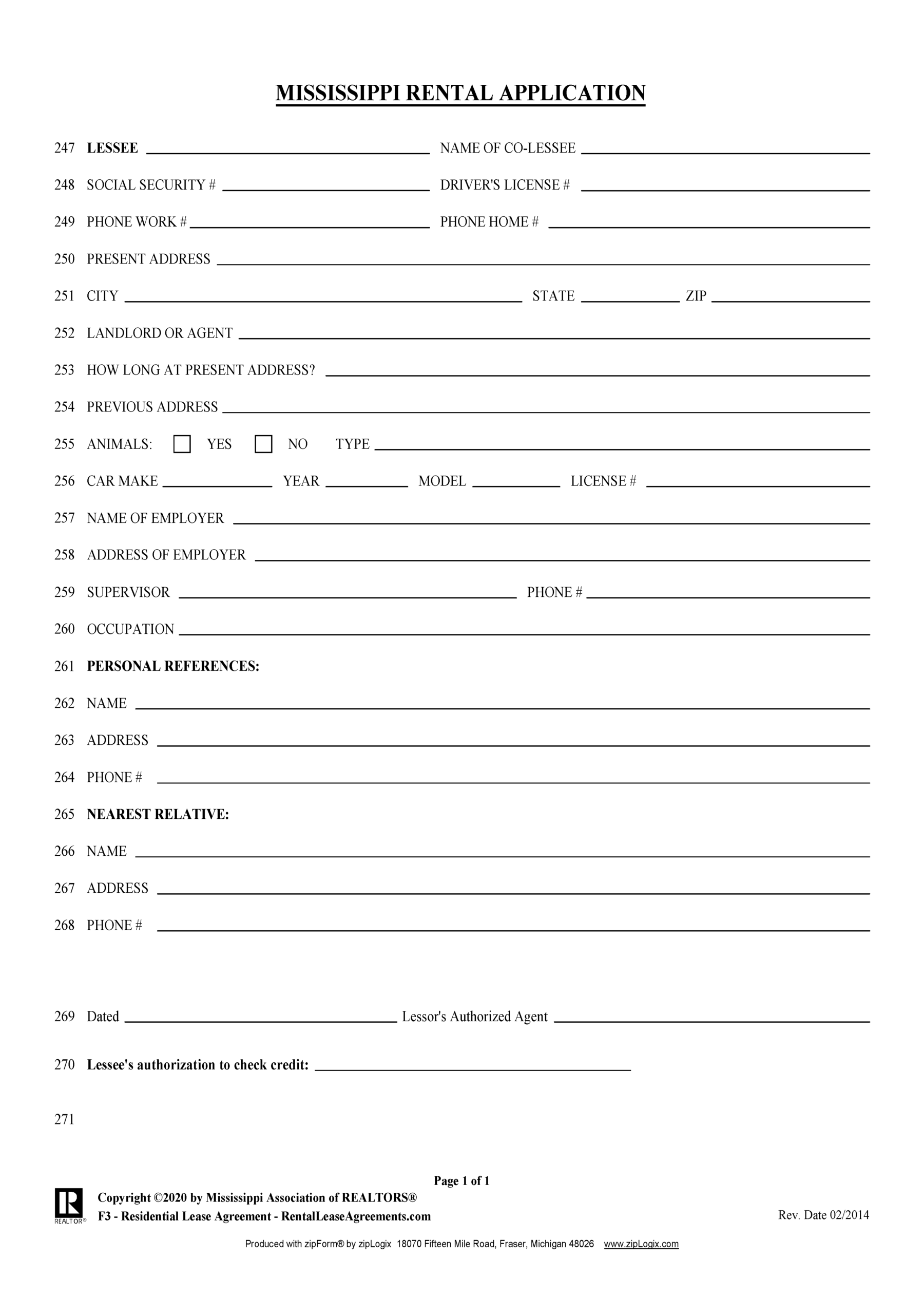 Free Mississippi Rental Lease Agreements 6 Types PDF MS Word Worksheets Library