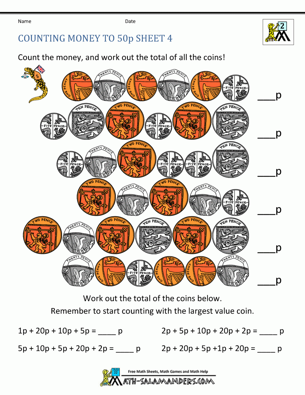 Free Printable Money Worksheets
