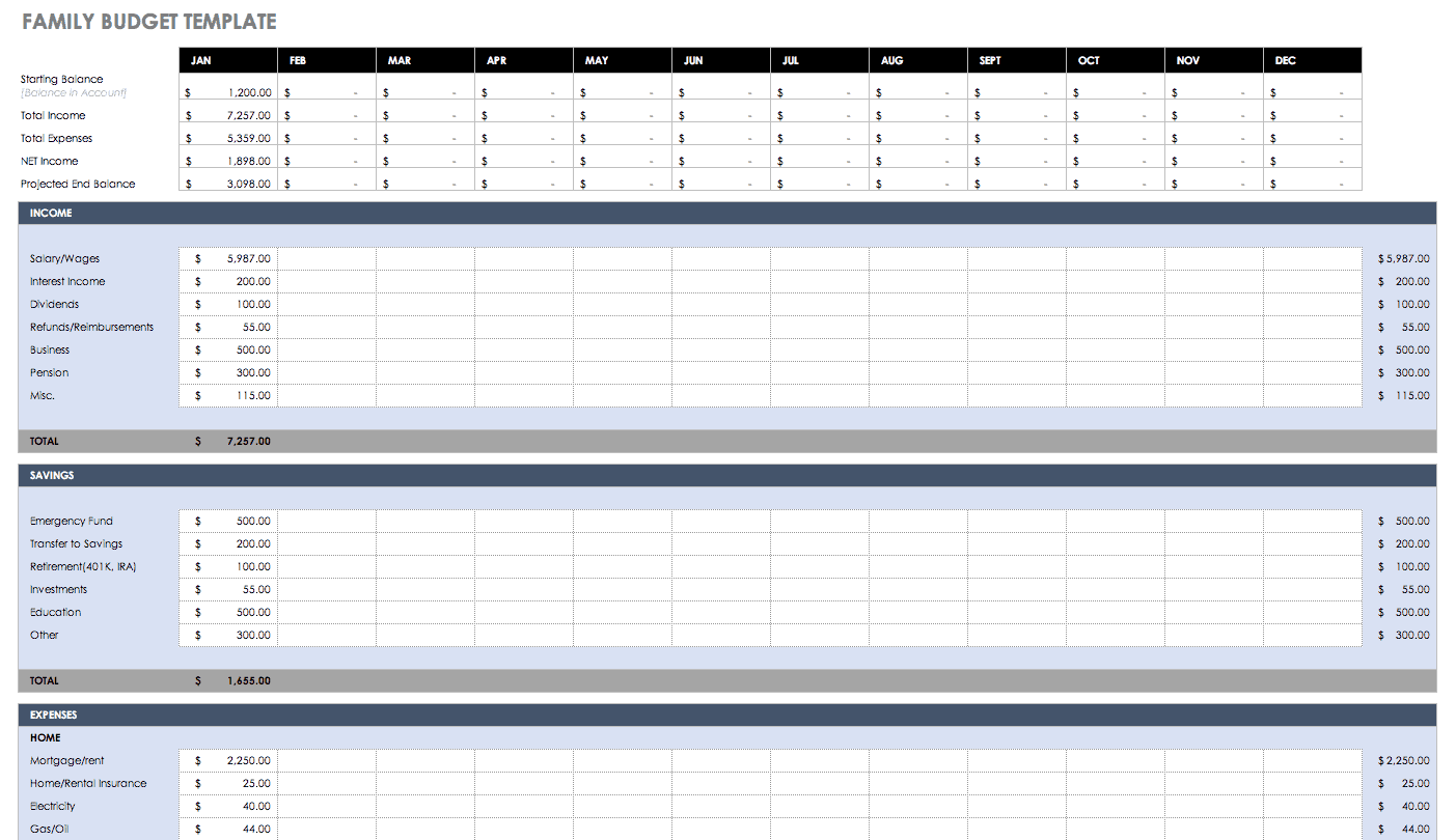 Free Printable Monthly Budget Worksheet