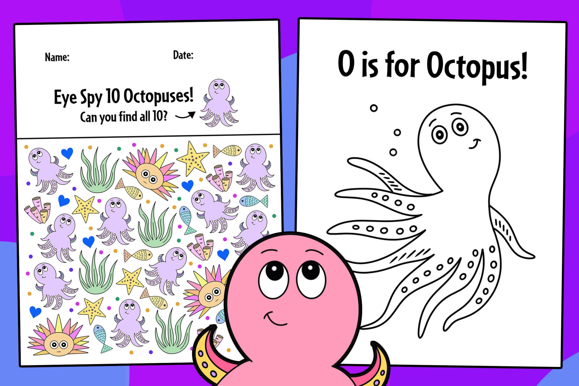 Free Octopus Activities And Worksheets For Preschool The Hollydog Blog