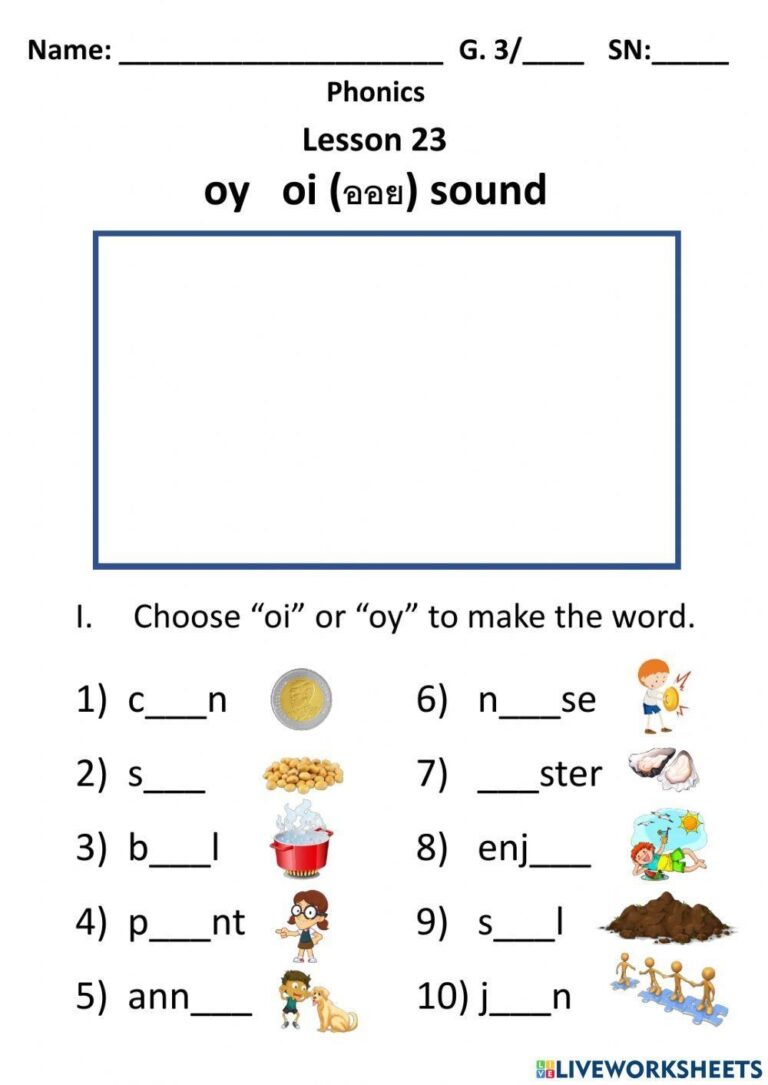 Free Oi And Oy Words Worksheet Download Free Oi And Oy Words Worksheet Png Images Free Worksheets On Clipart Library