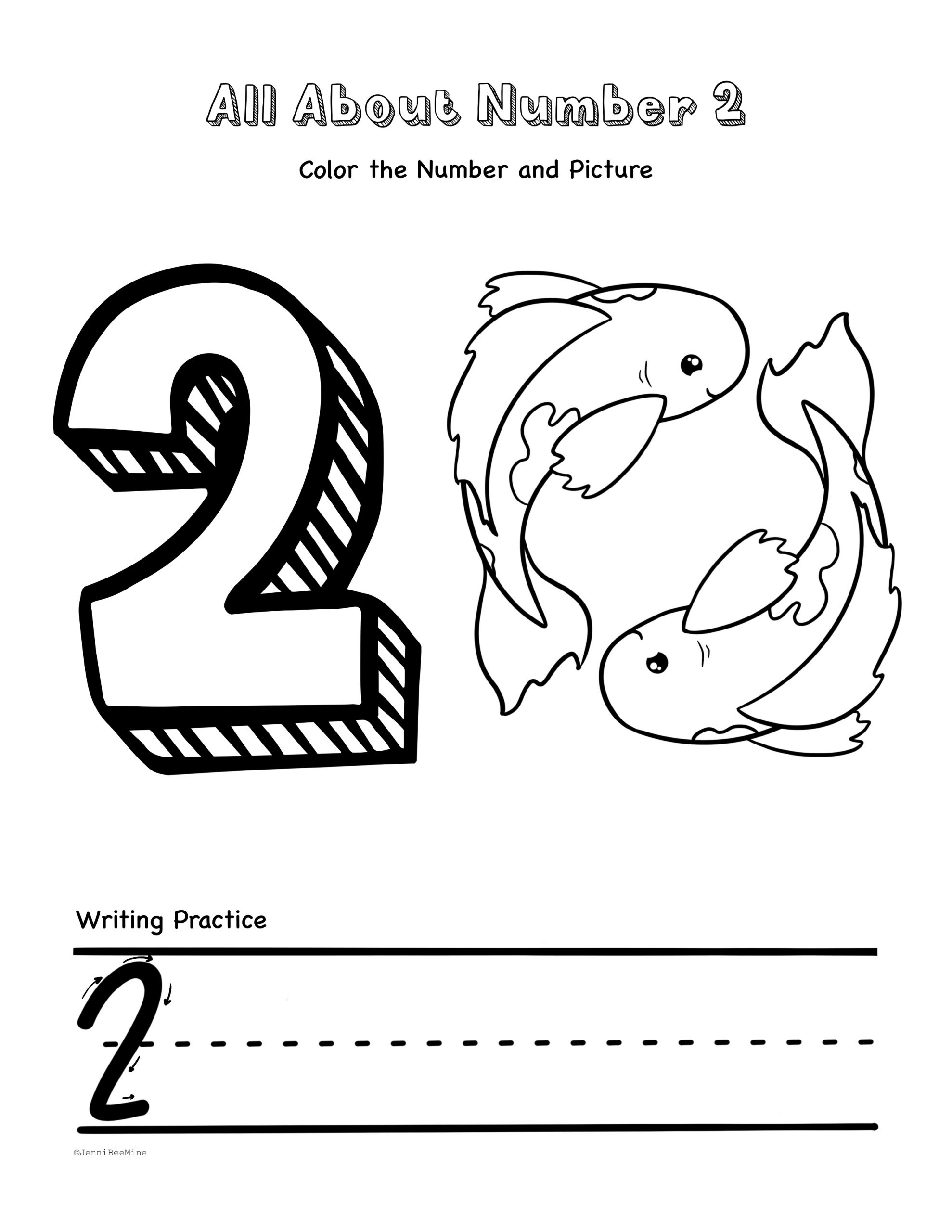 Free Preschool Printables Number 2 Jennibeemine Free Preschool Printables Number 2 Jennibeemine