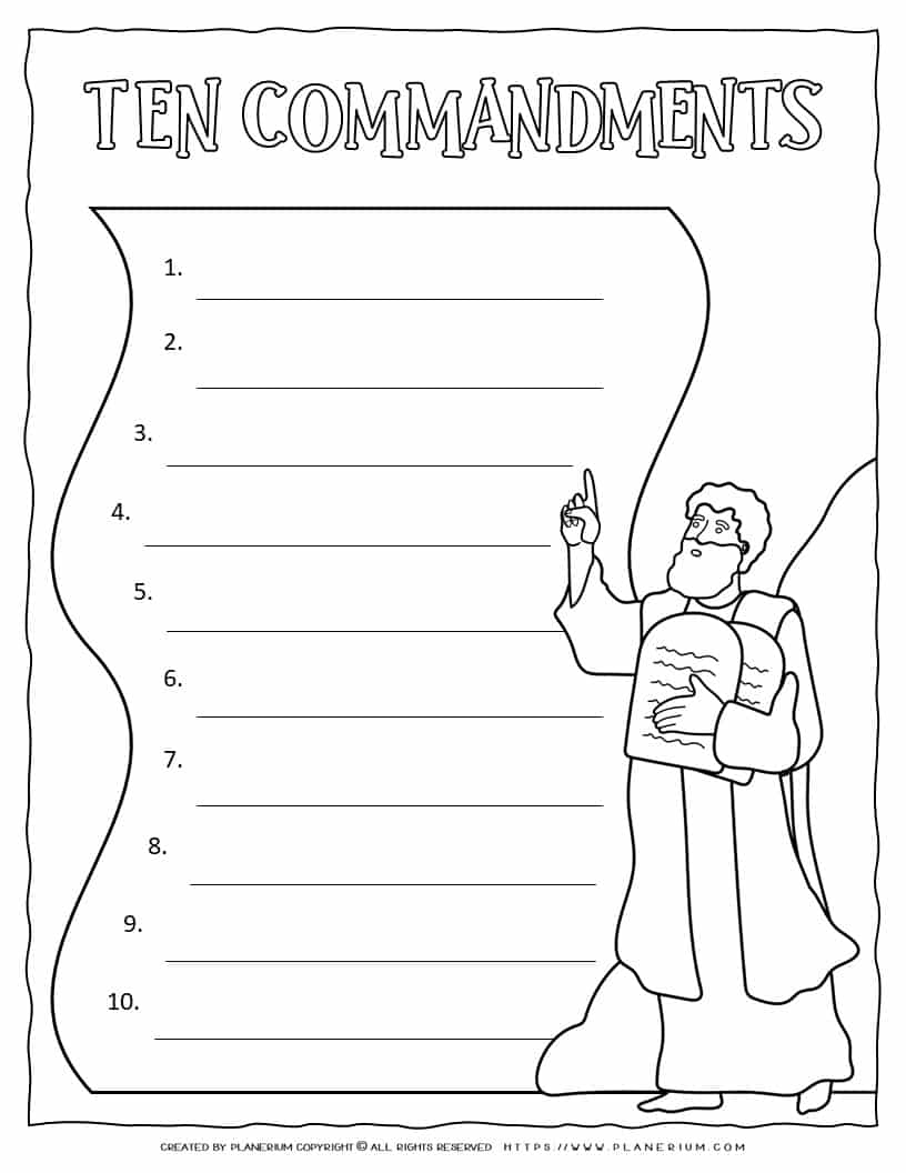 FREE Printable 10 Commandments Colouring Page Colouring 