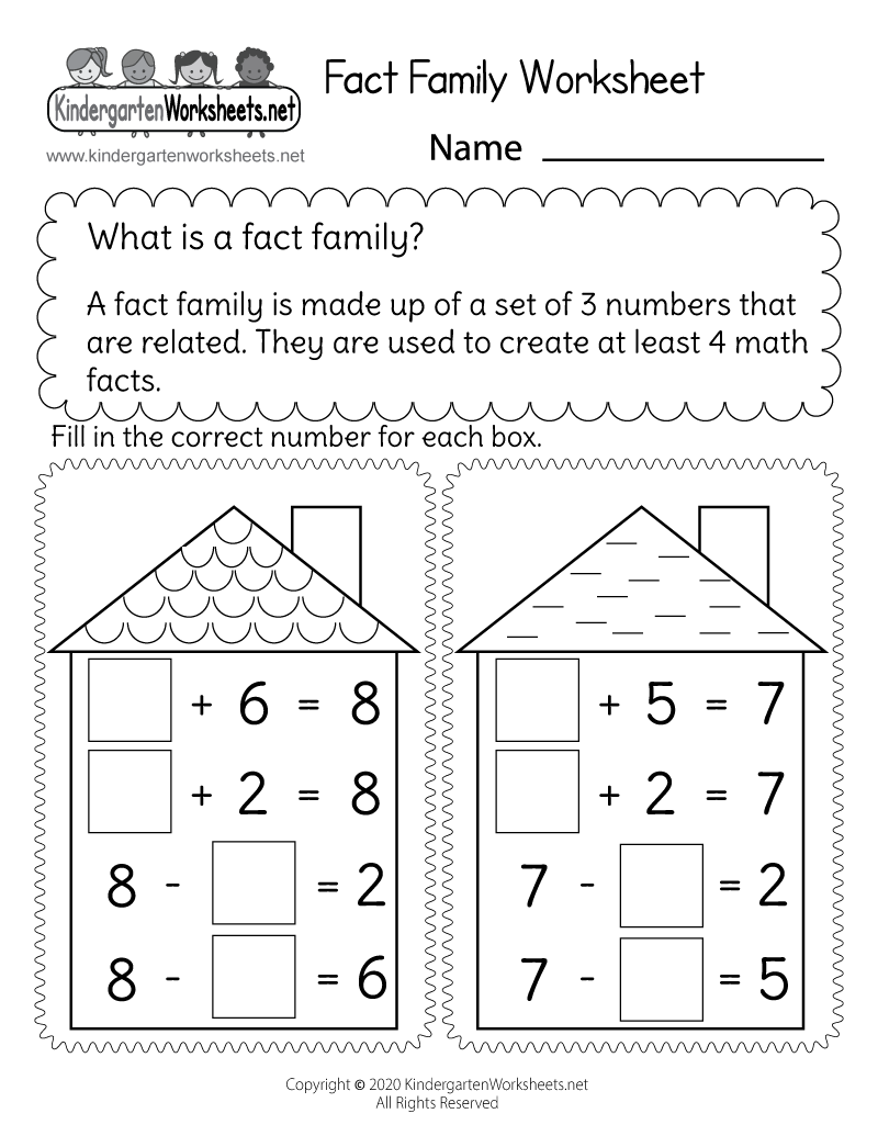 Free Printable Fact Family Worksheets - Printable Worksheets