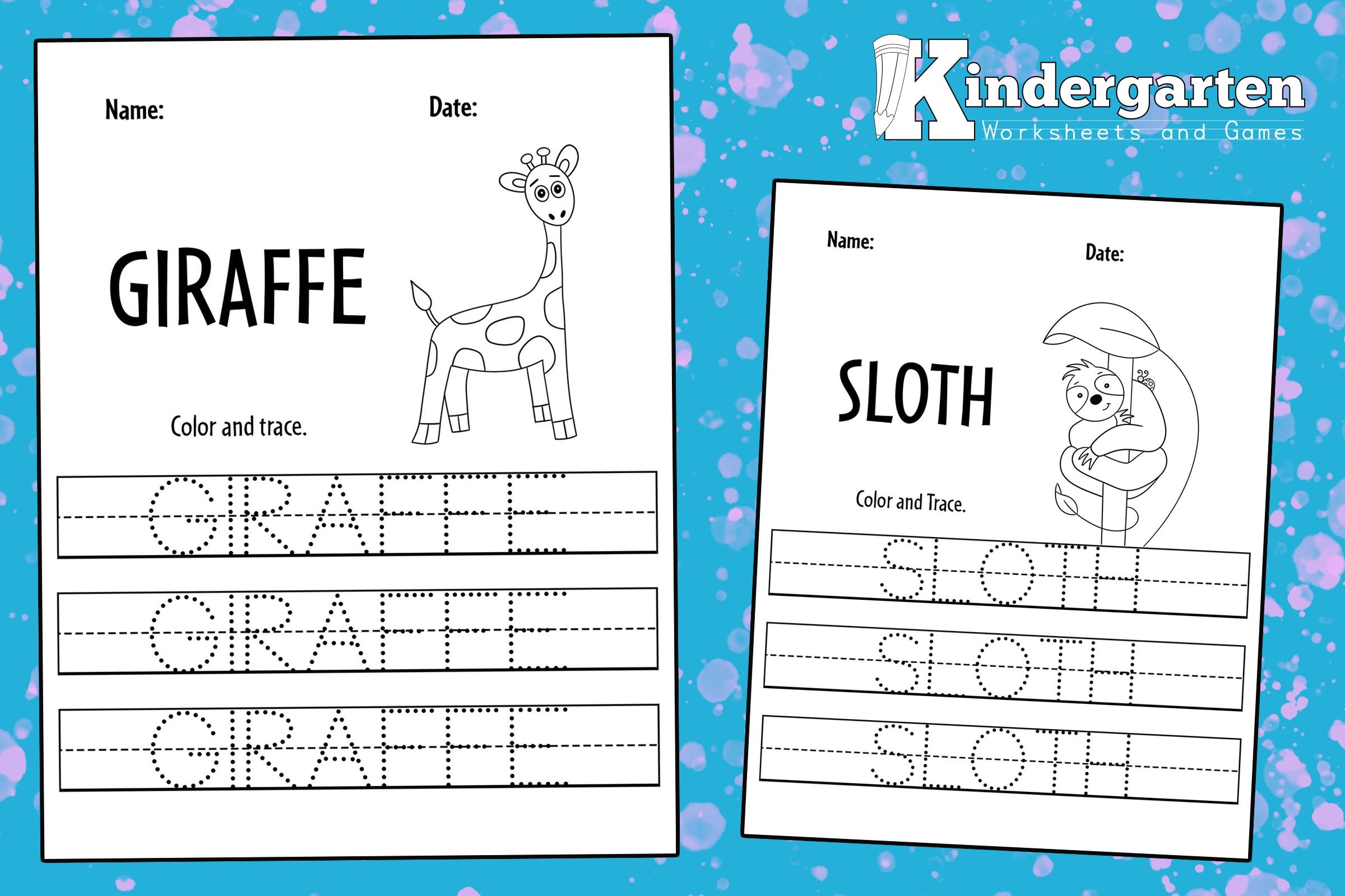  FREE Printable Animal Tracing Worksheets Activity For Kindergarten