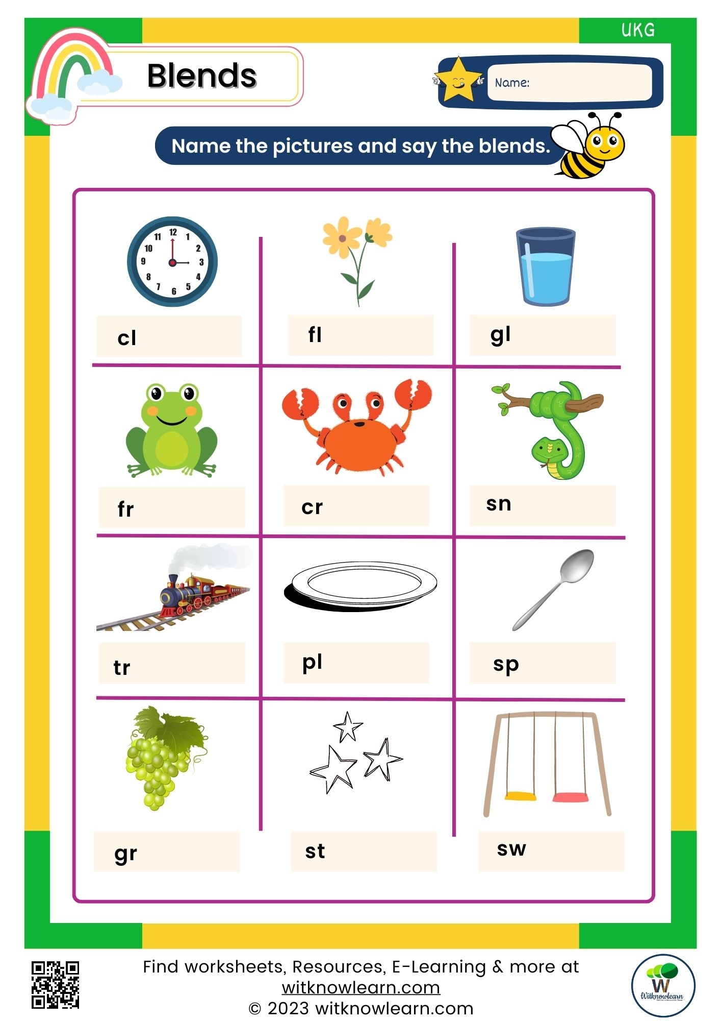 Free Printable Blends Worksheet For Kindergarten Perfect For Home Worksheets Library