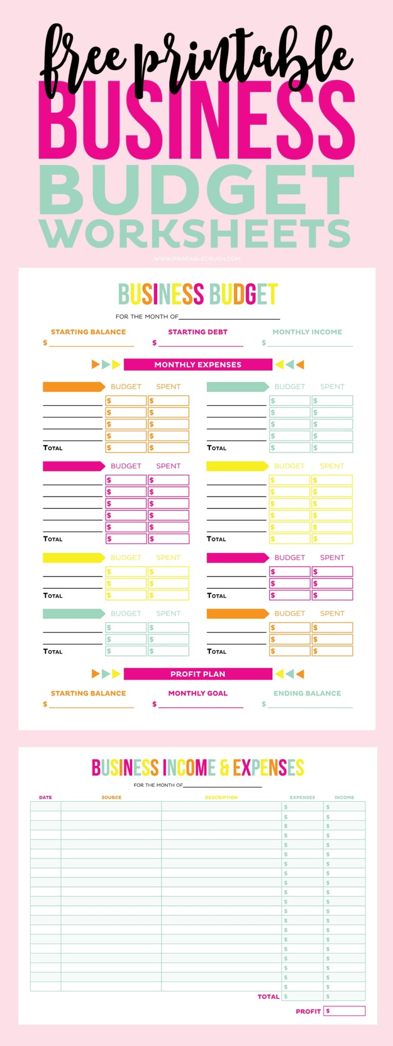 FREE Printable Business Budget Worksheets Printable Crush Worksheets Library