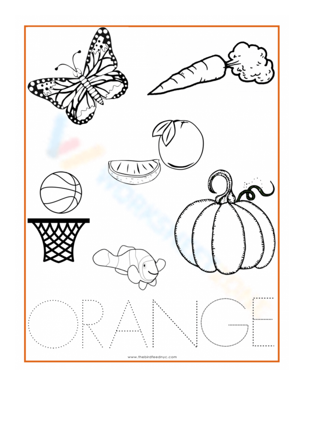 Free Printable Color Orange Worksheets For Kids Worksheets Library