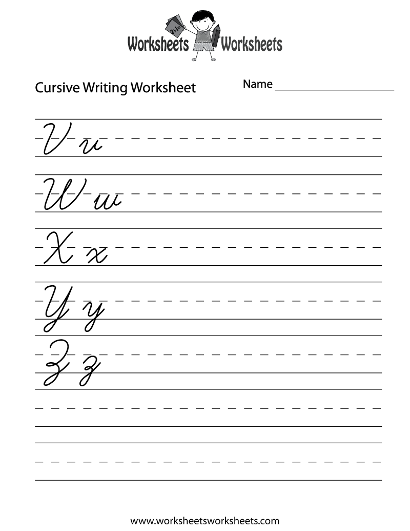 Free Printable Cursive Letters Writing Worksheet Free Printable Cursive Letters Writing Worksheet